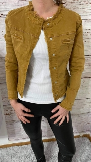 Hořčicová džínová bunda