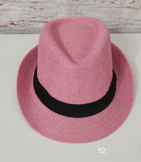 Slaměný klobouk dětský růžový