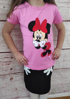 Komplet sukýnka a tričko Minnie růžová 