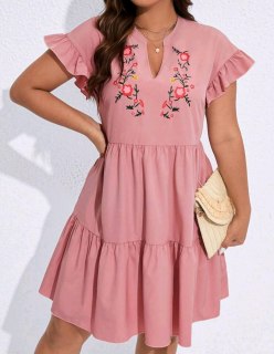 Květinové růžové šaty vel.3xl 