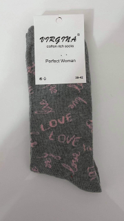 Ponožky Love Love Šedo-ružové