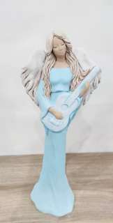Andělka  s kytarou modrá