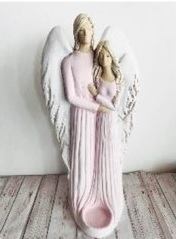 Andělský pár na svíčku růžový