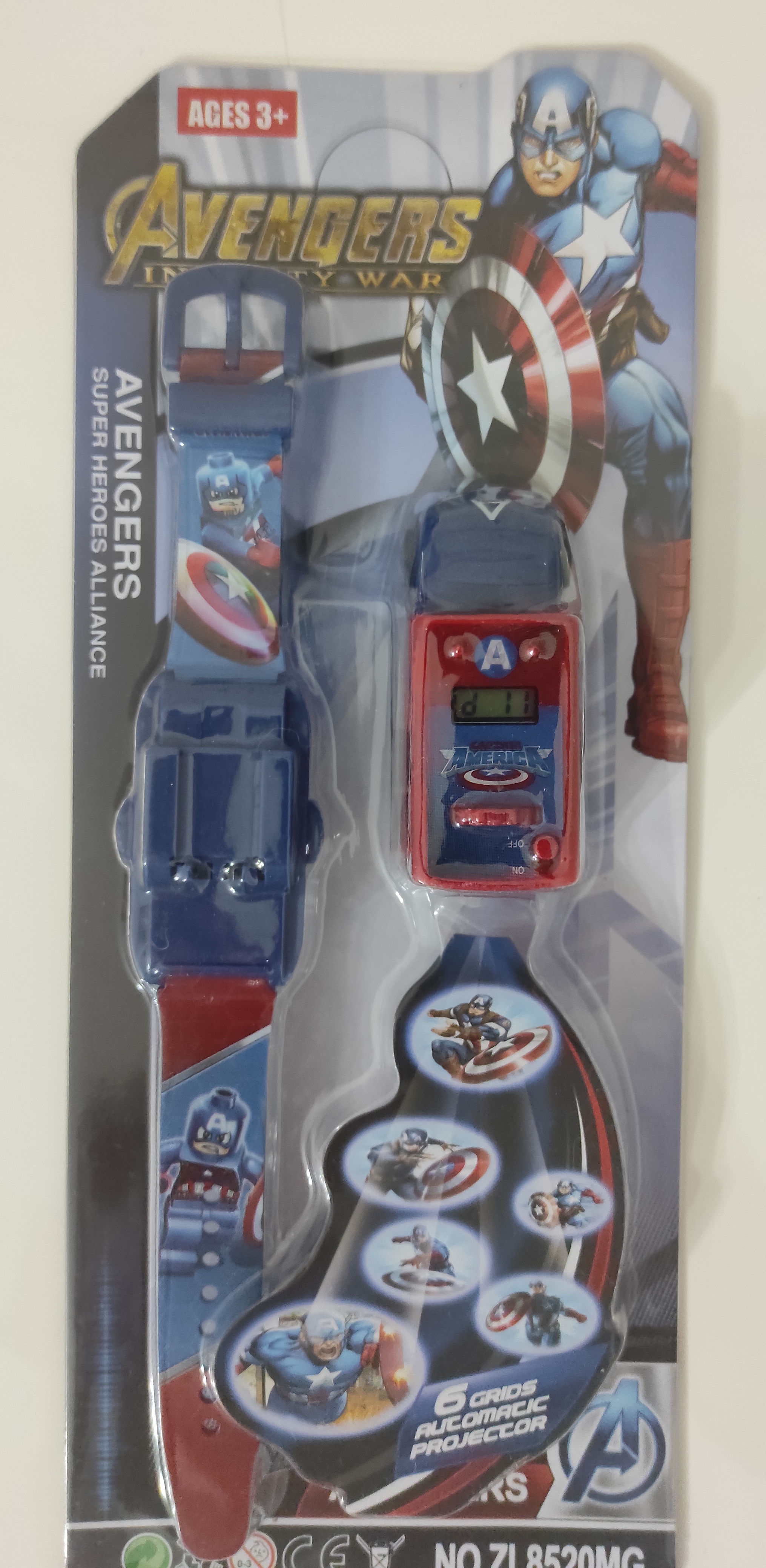 Hodinky 3D Avengers Autíčko Kapitán Amerika