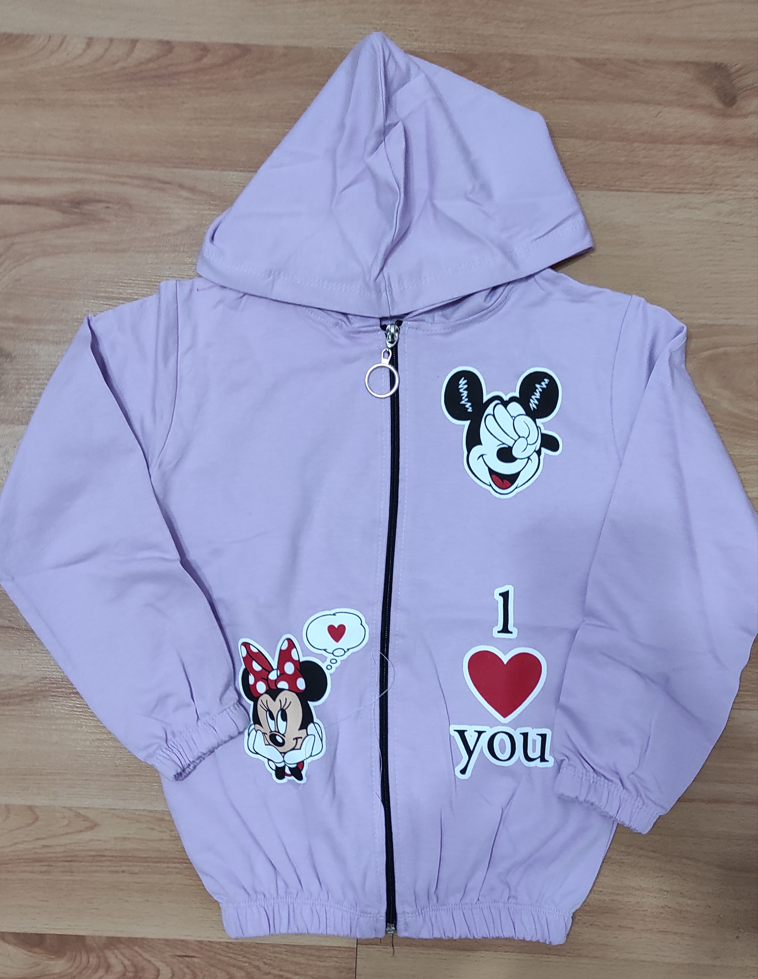 Mikina Minnie I love you fialova