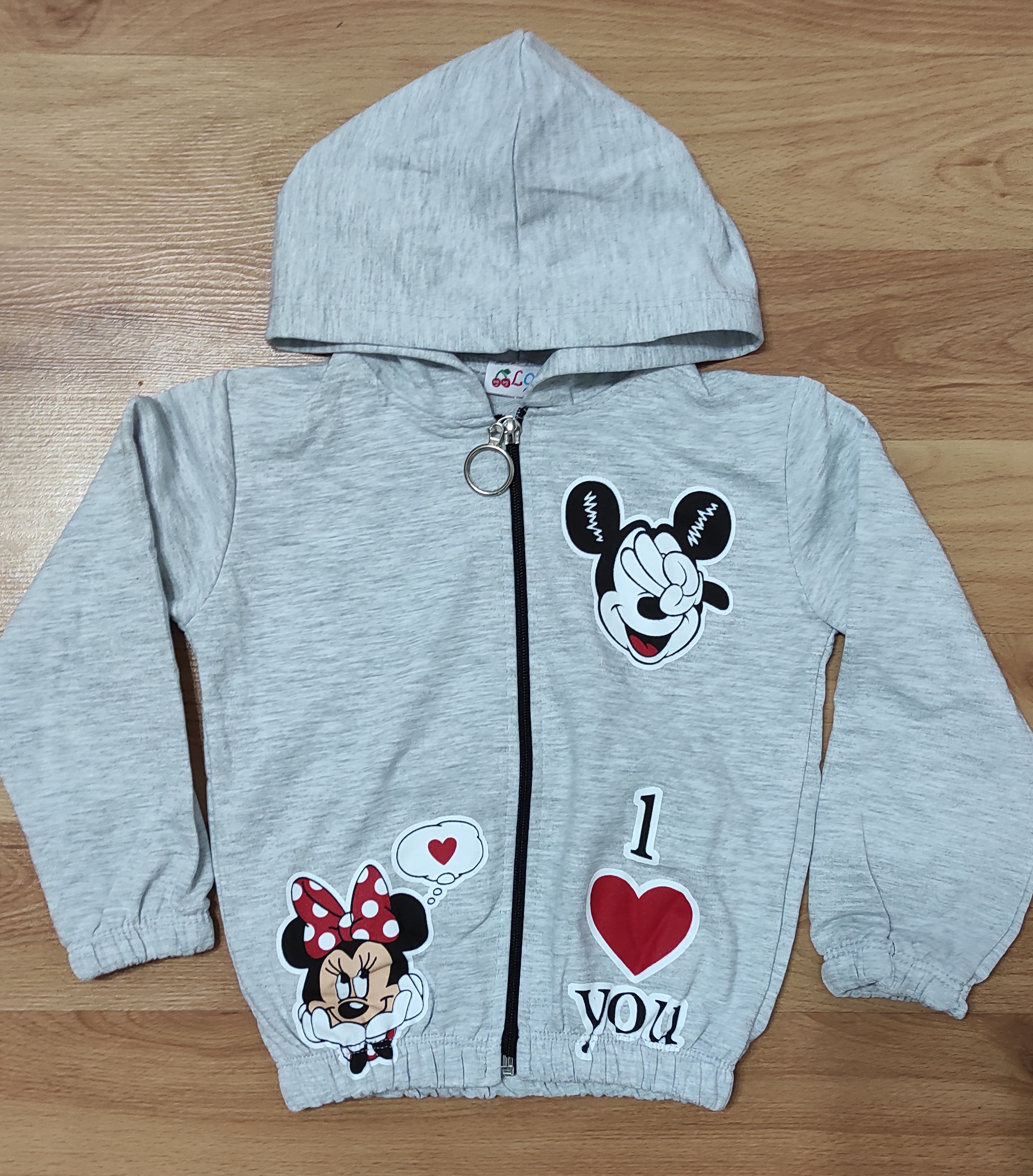 Mikina Minnie I love you šedá 
