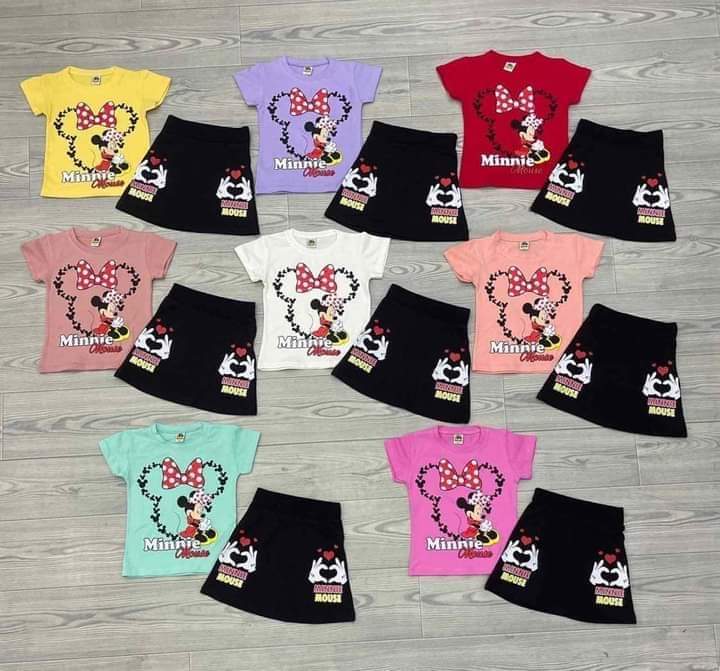 Dvoudílný komplet se sukýnkou Minnie růžová 