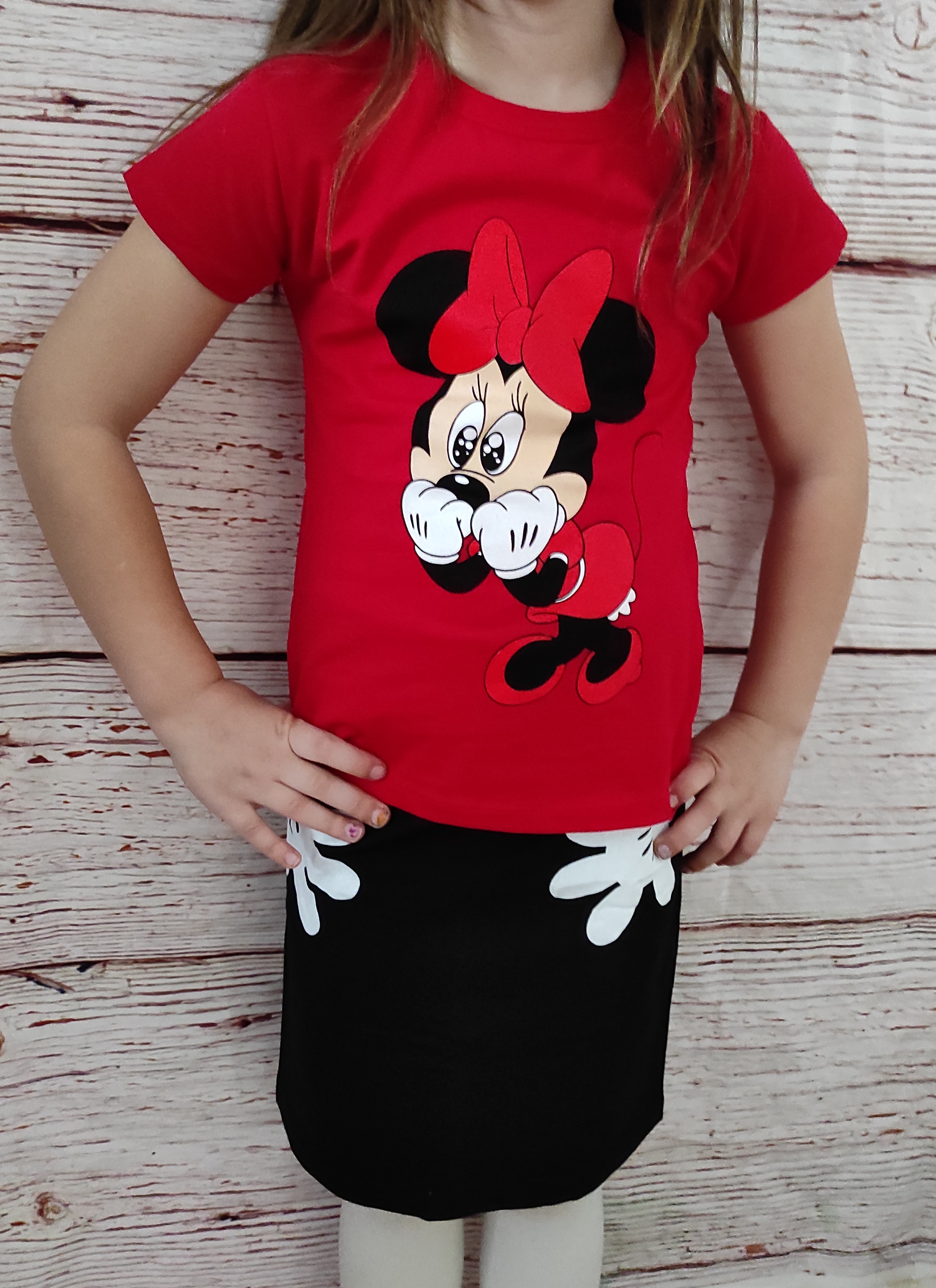Komplet sukýnka a tričko Minnie červená 