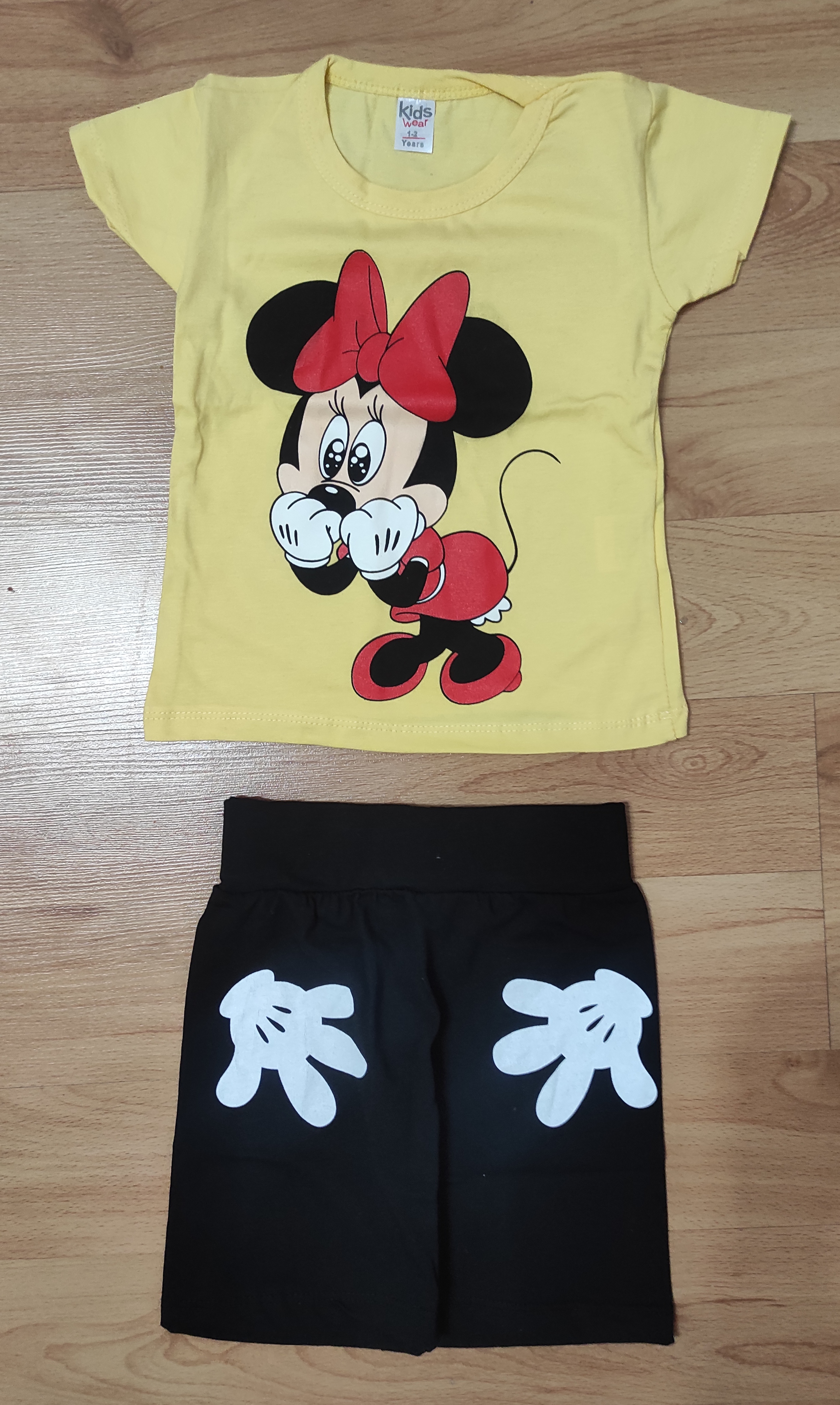 Komplet sukýnka a tričko Minnie žlutá 