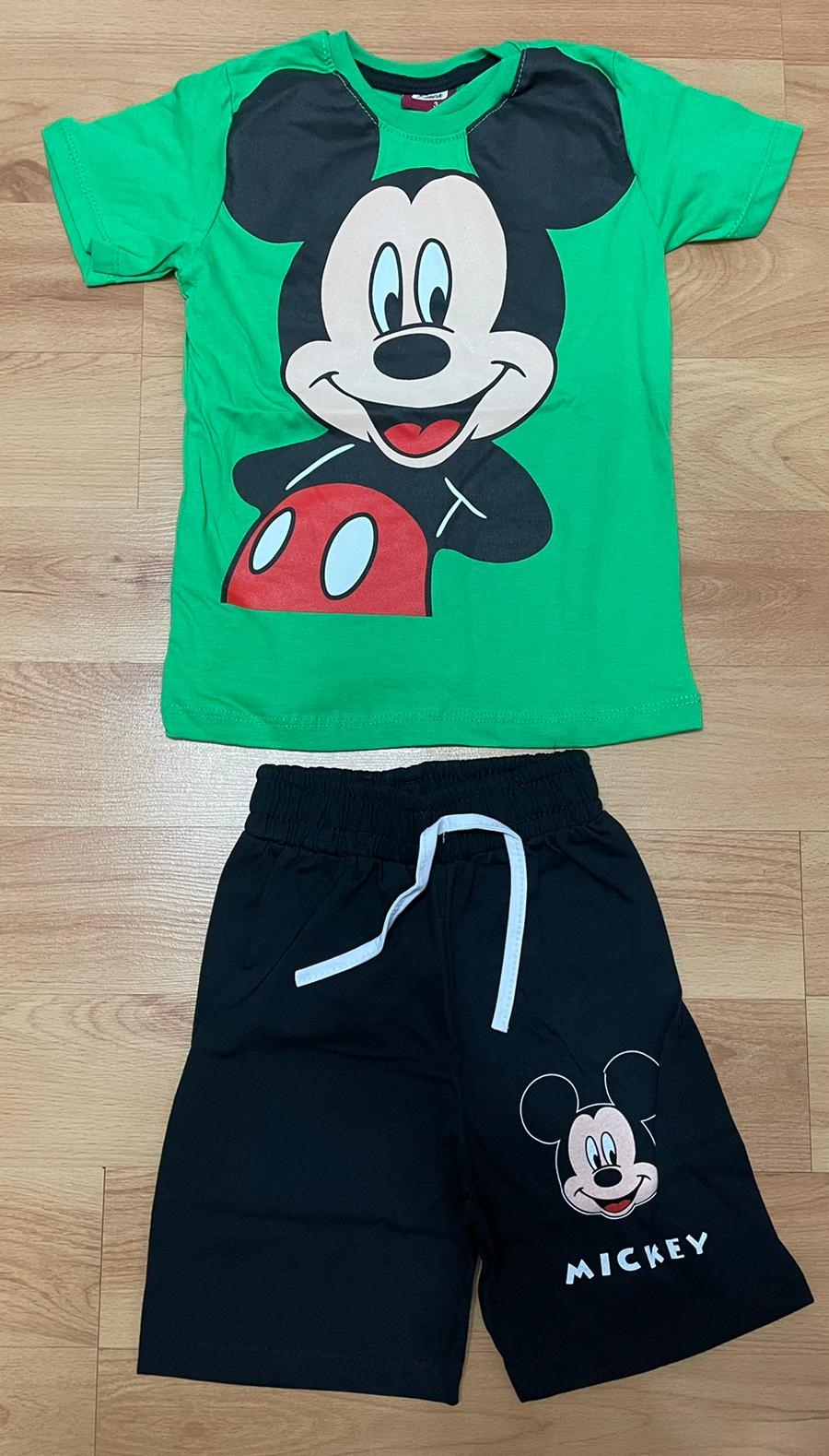 Komplet Mickey tričko a kraťasy zelený 