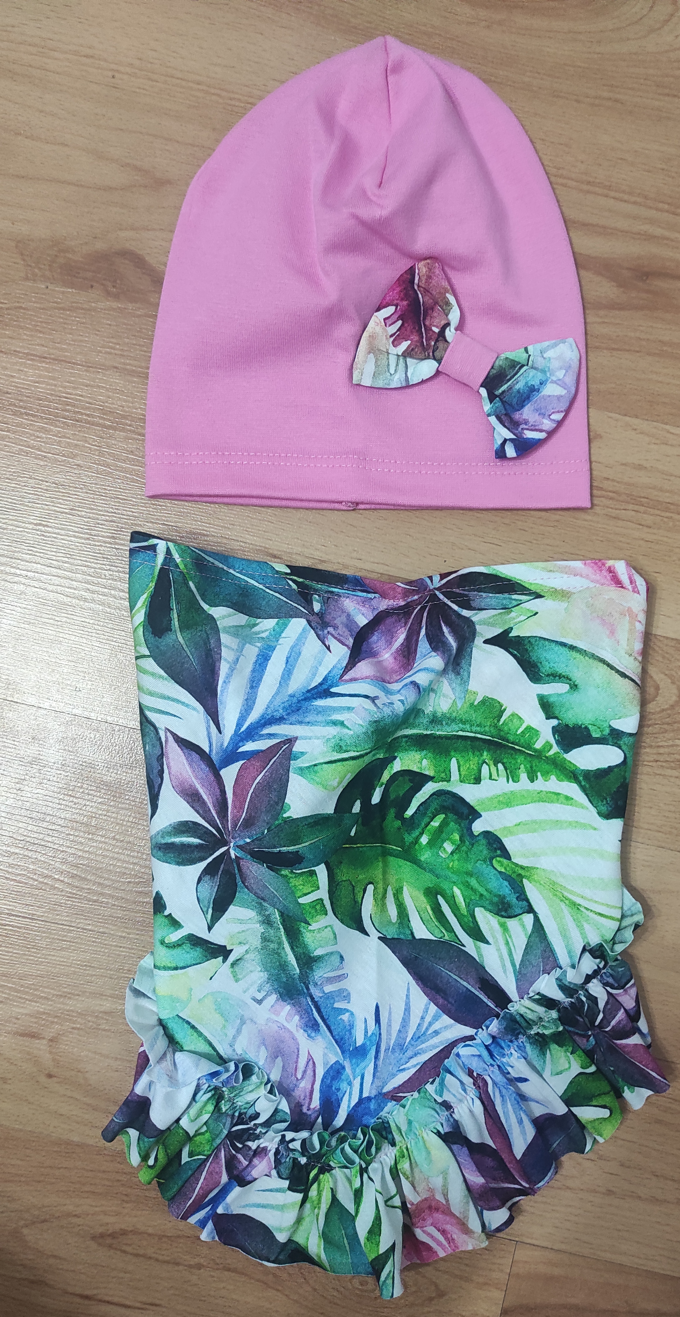 Komplet čepice a šála Floral 