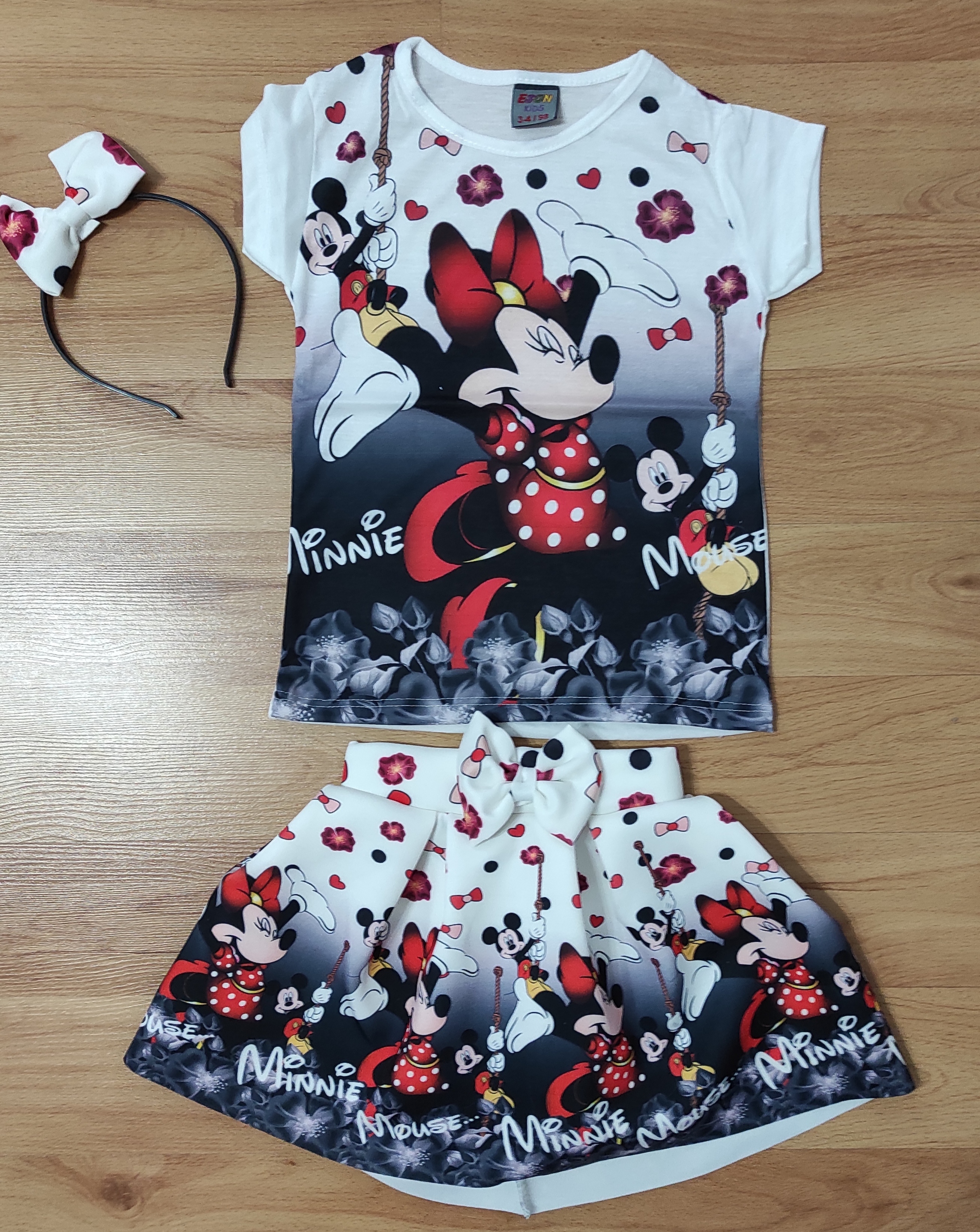 Komplet Minnie Summer s čelenkou černý 