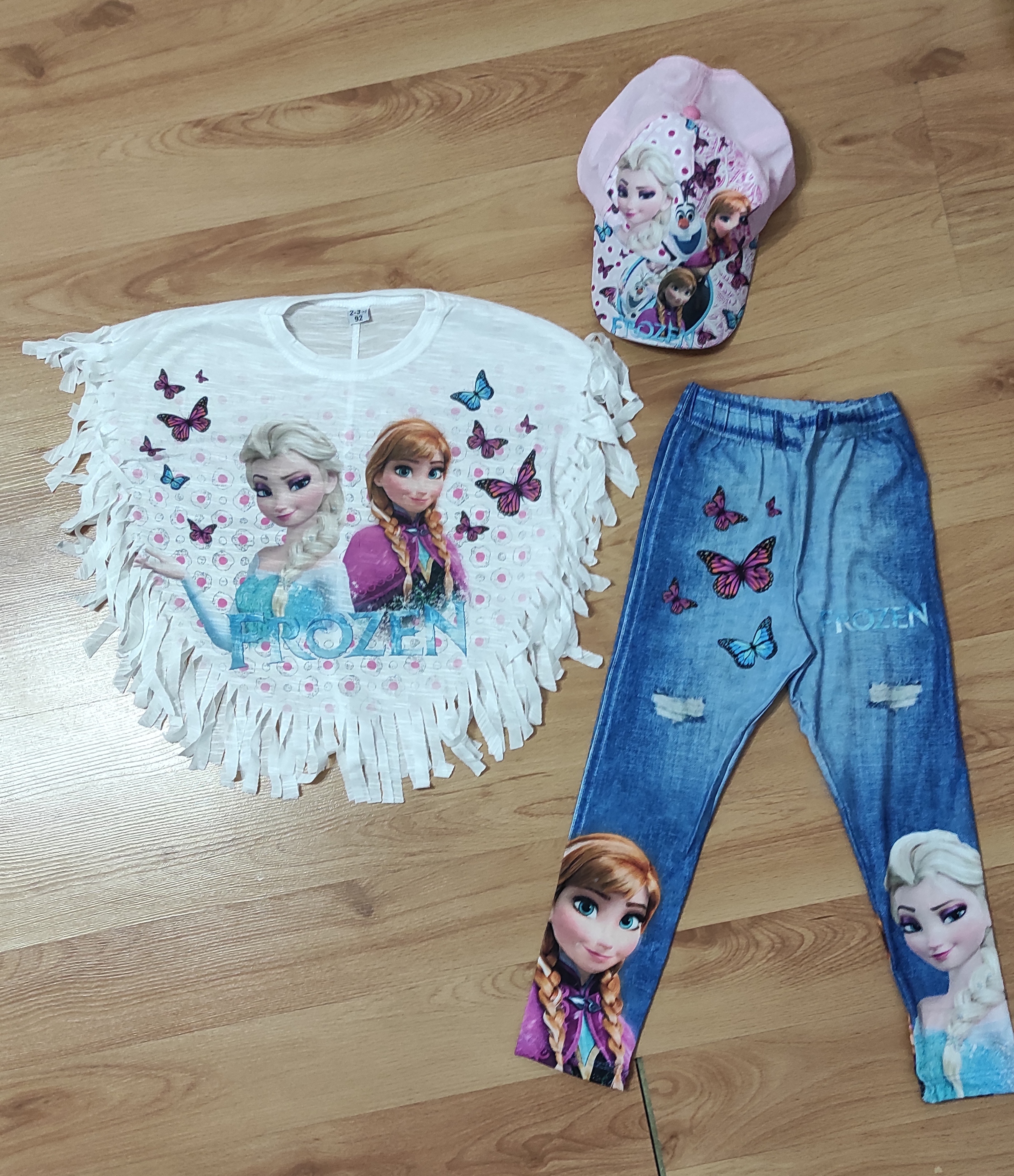 Třídílný pončo komplet Motýl Frozen 