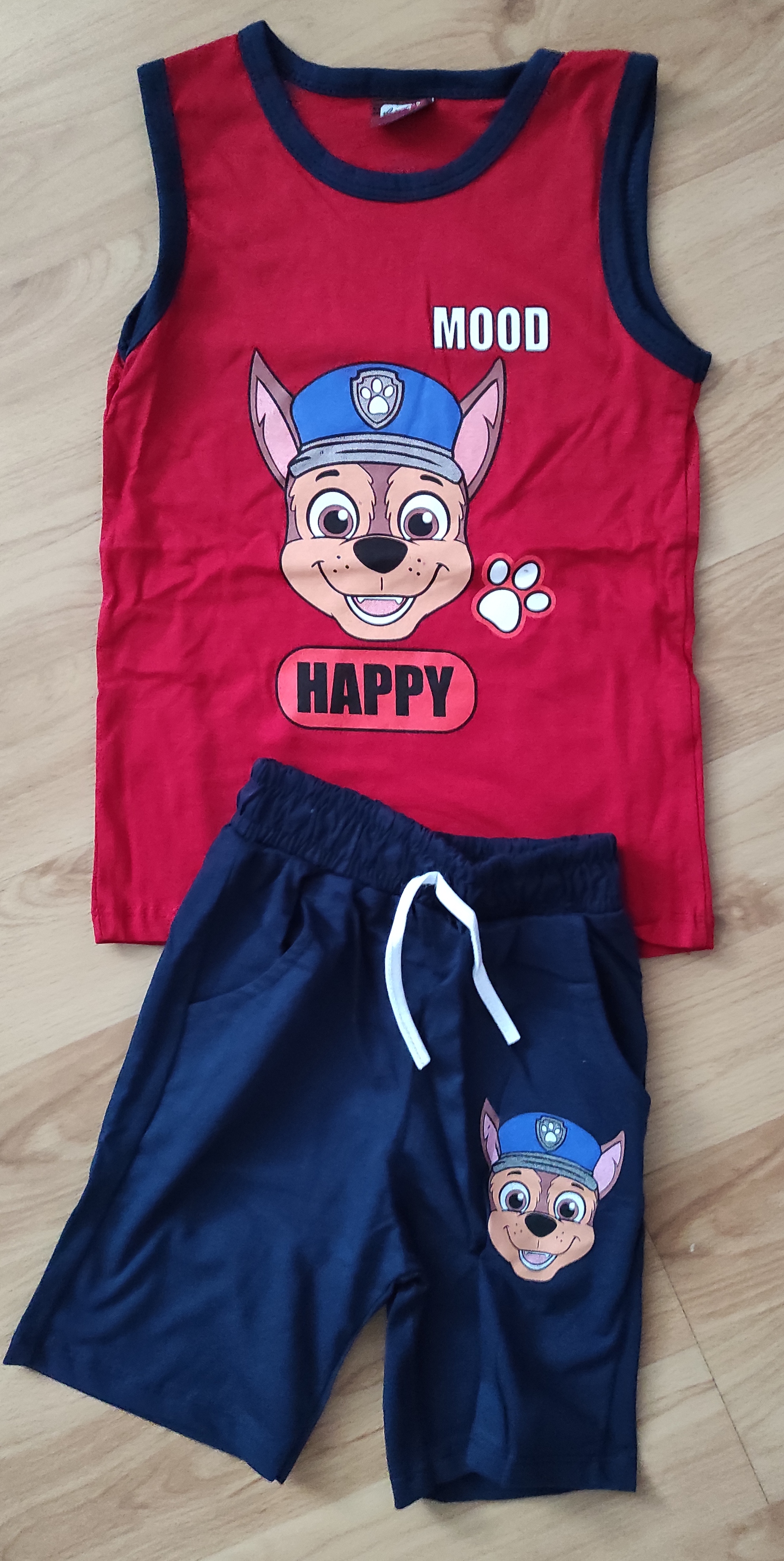 Komplet Tílko a kraťasy Patrola červená 1-8 let 