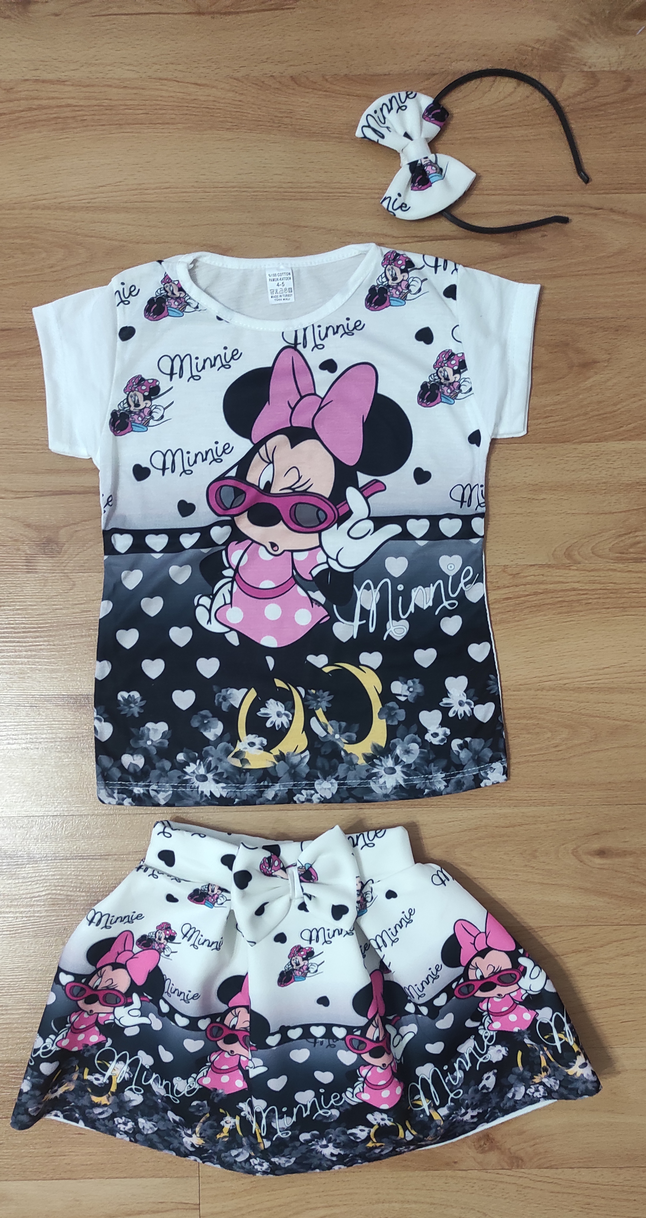Komplet Minnie Smile s čelenkou černá 