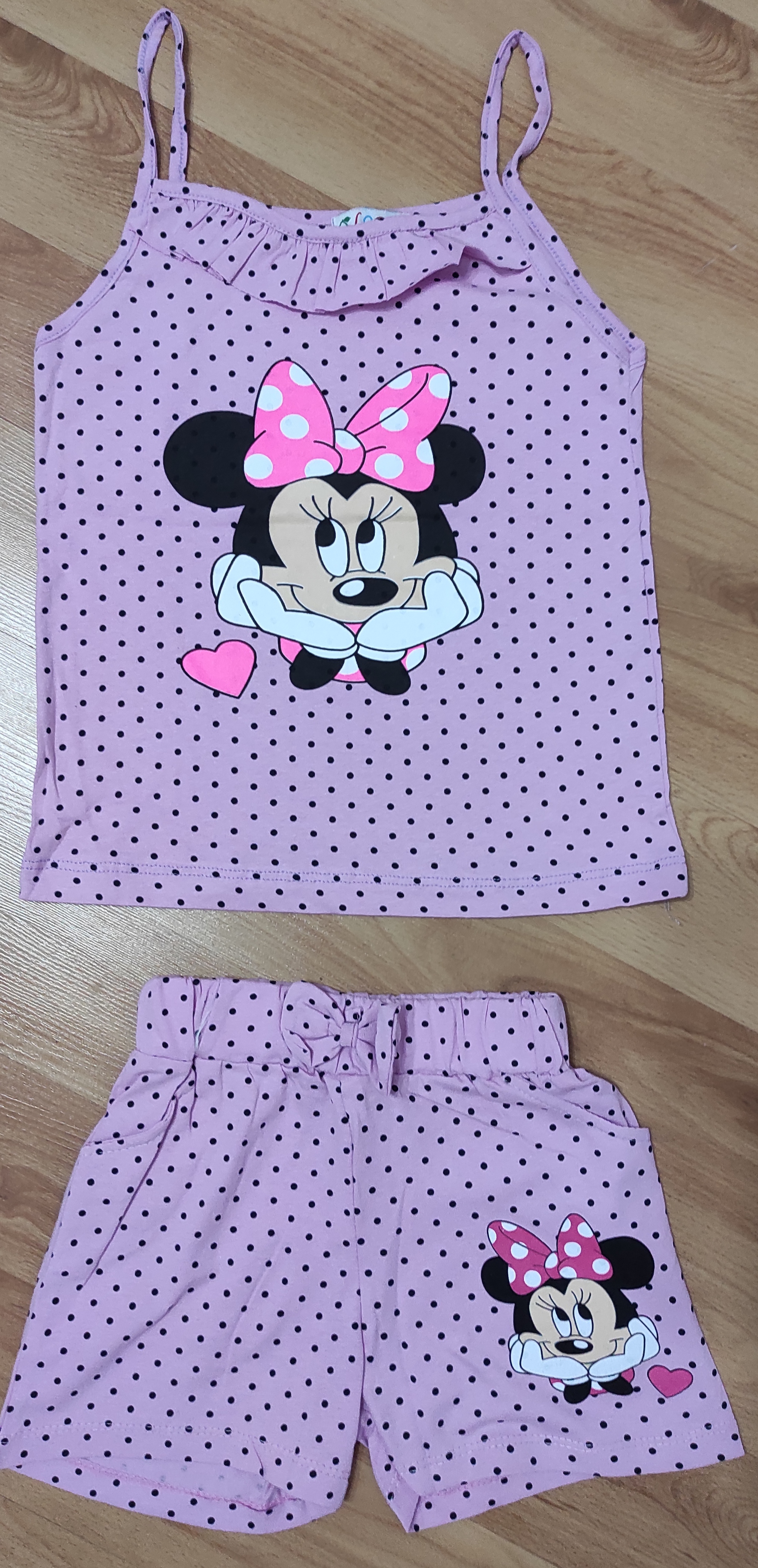 Tílko a kraťasy Minnie baby fialová 
