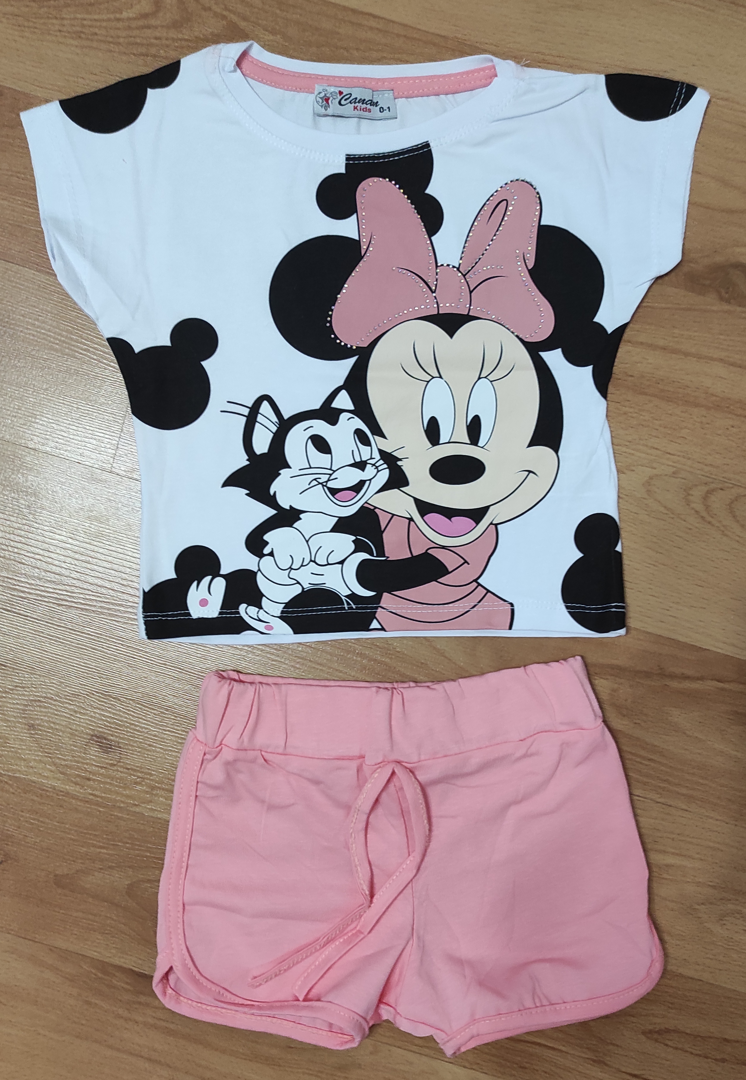Tílko a kraťasy Minnie Cat losos 