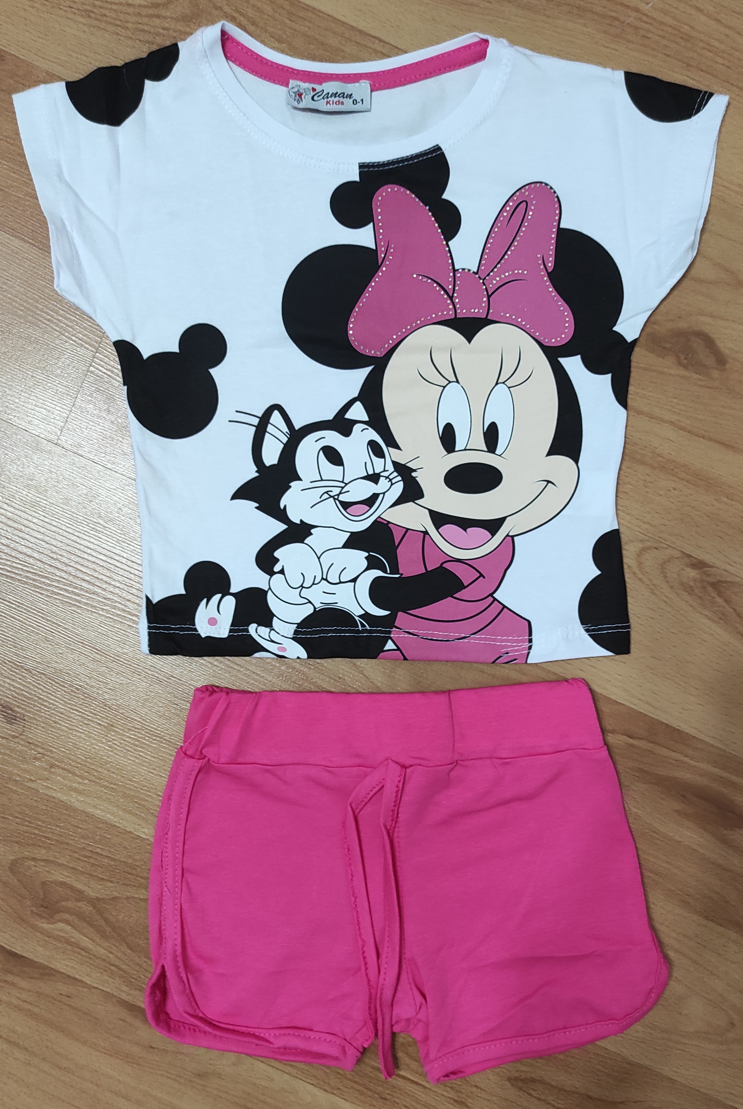 Tílko a kraťasy Minnie Cat malinova