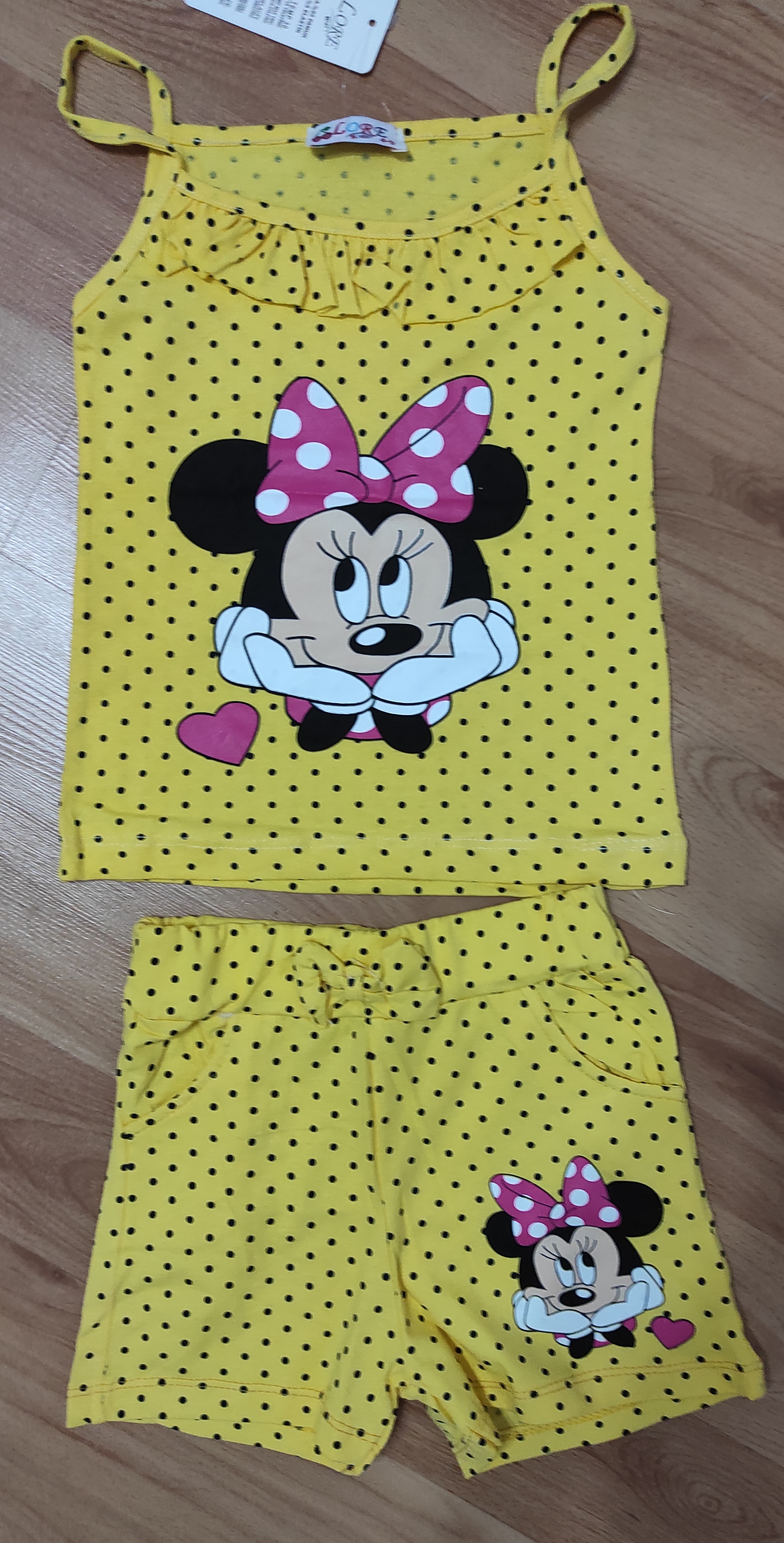 Tílko a kraťasy Minnie Baby Žlutá 