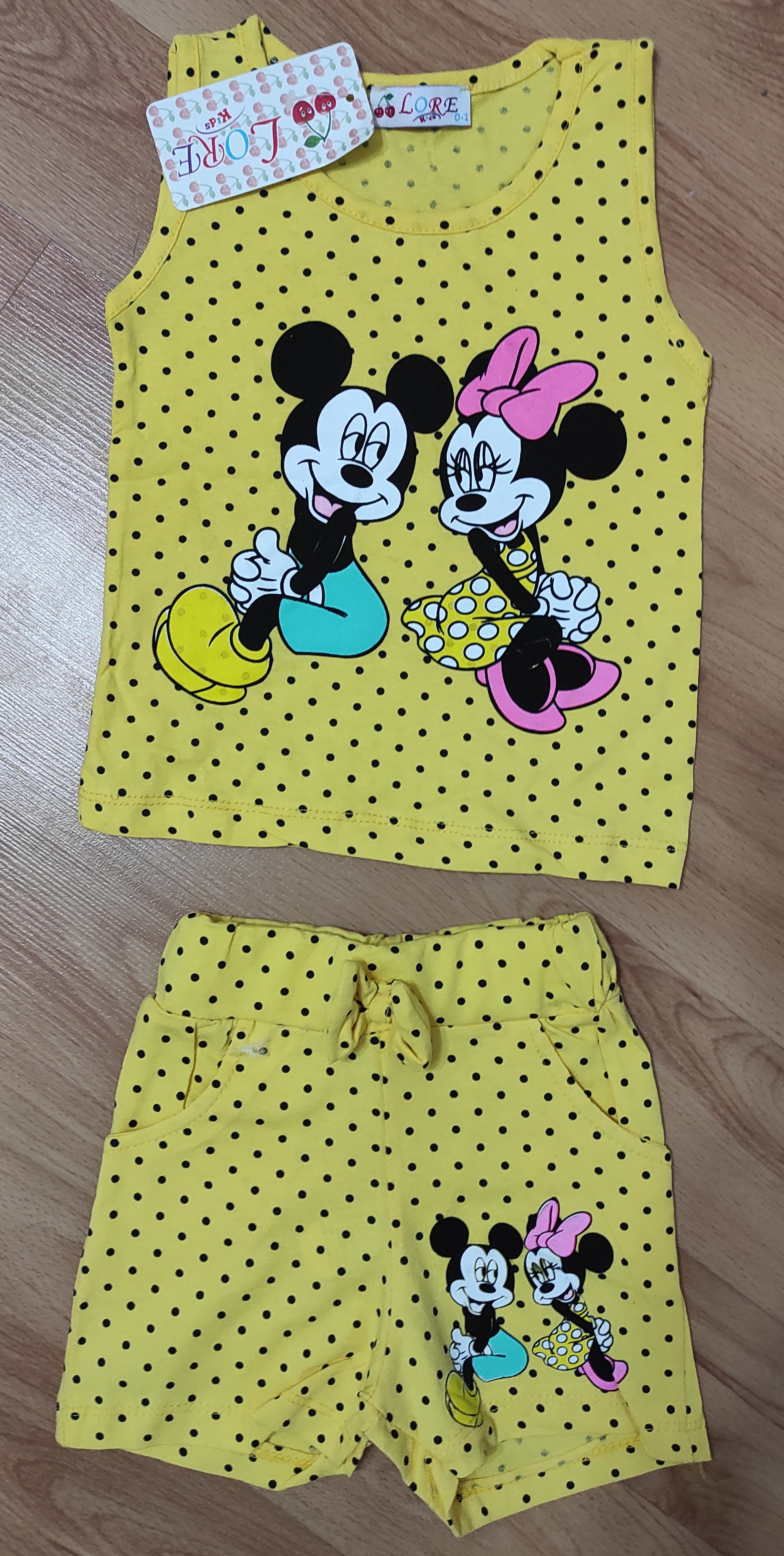 Tílko a kraťasy Minnie Mickey žlutá 