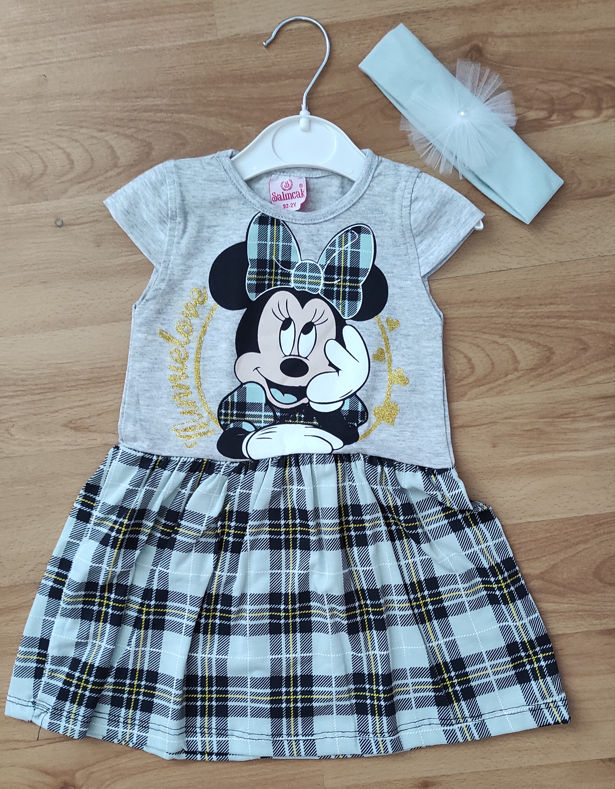Šaty Minnie Kiss s čelenkou Mint 