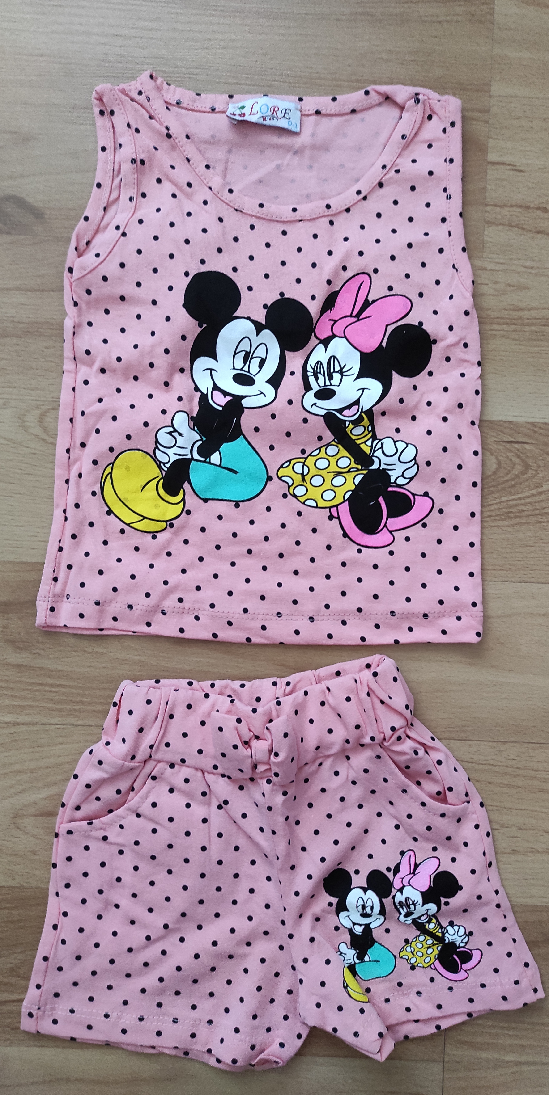 Tílko a kraťasy Minnie Mickey losos