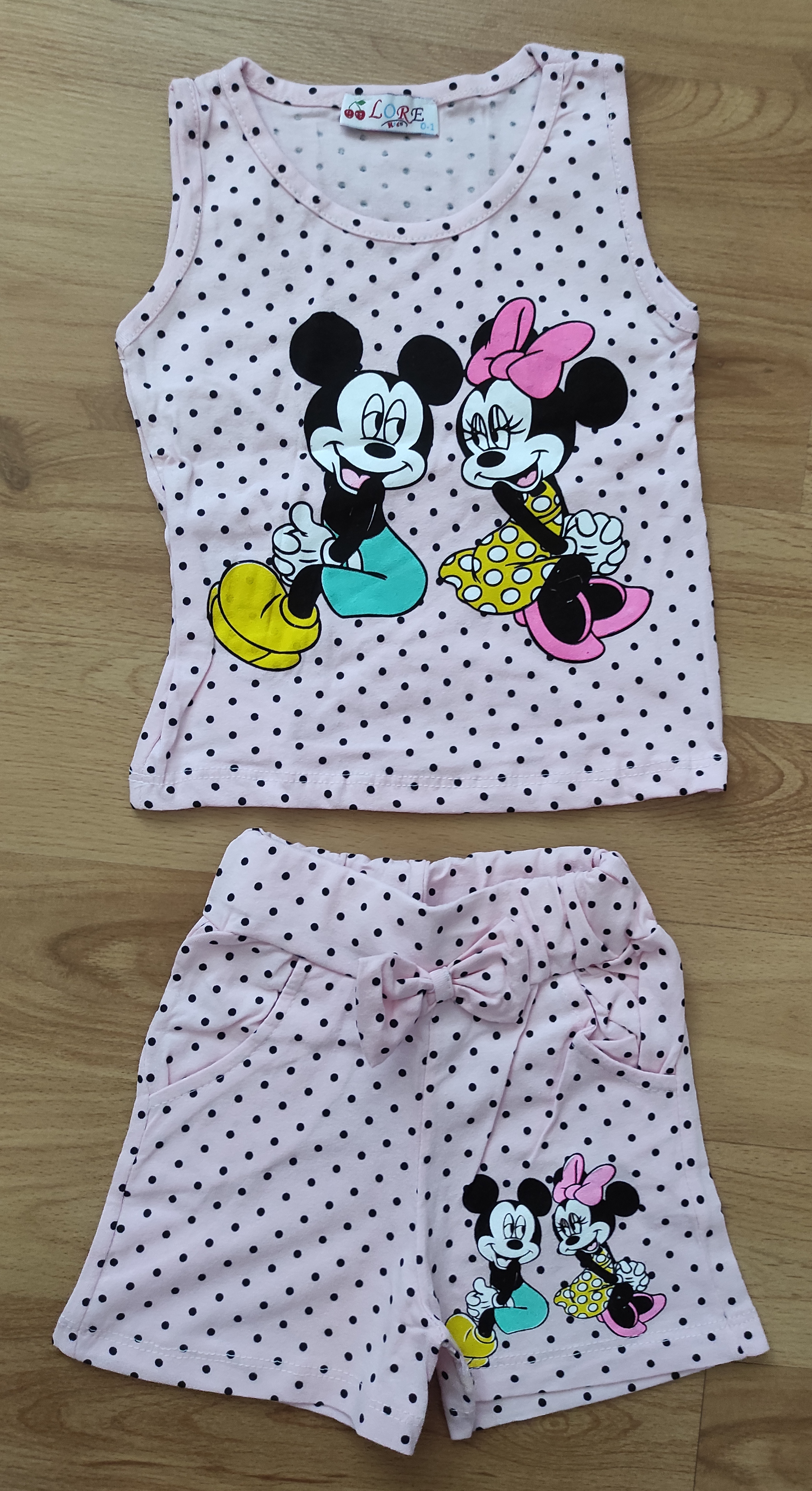 Tílko a kraťasy Minnie Mickey sv.ružová