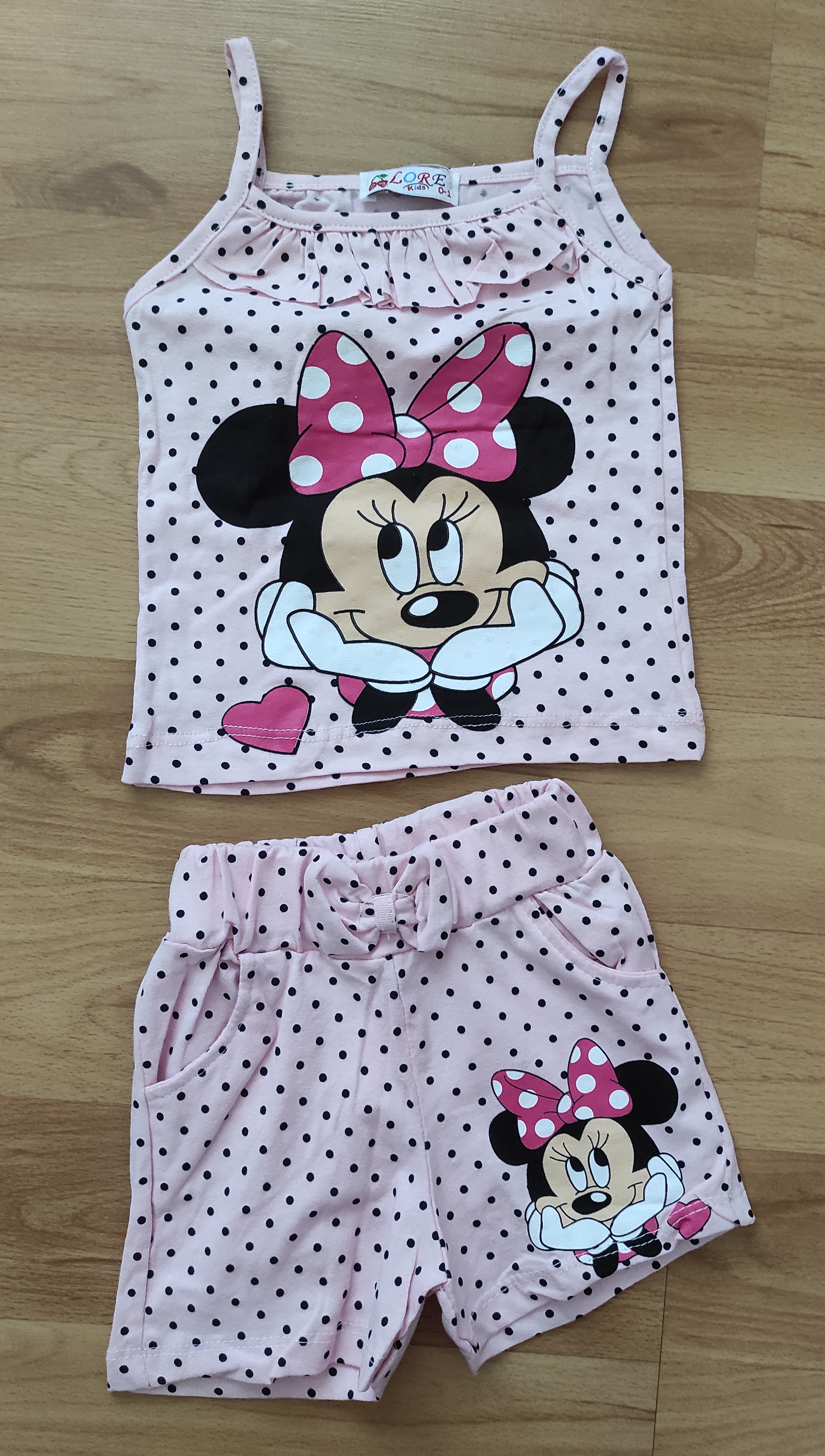 Tílko a kraťasy Minnie baby sv růžová 