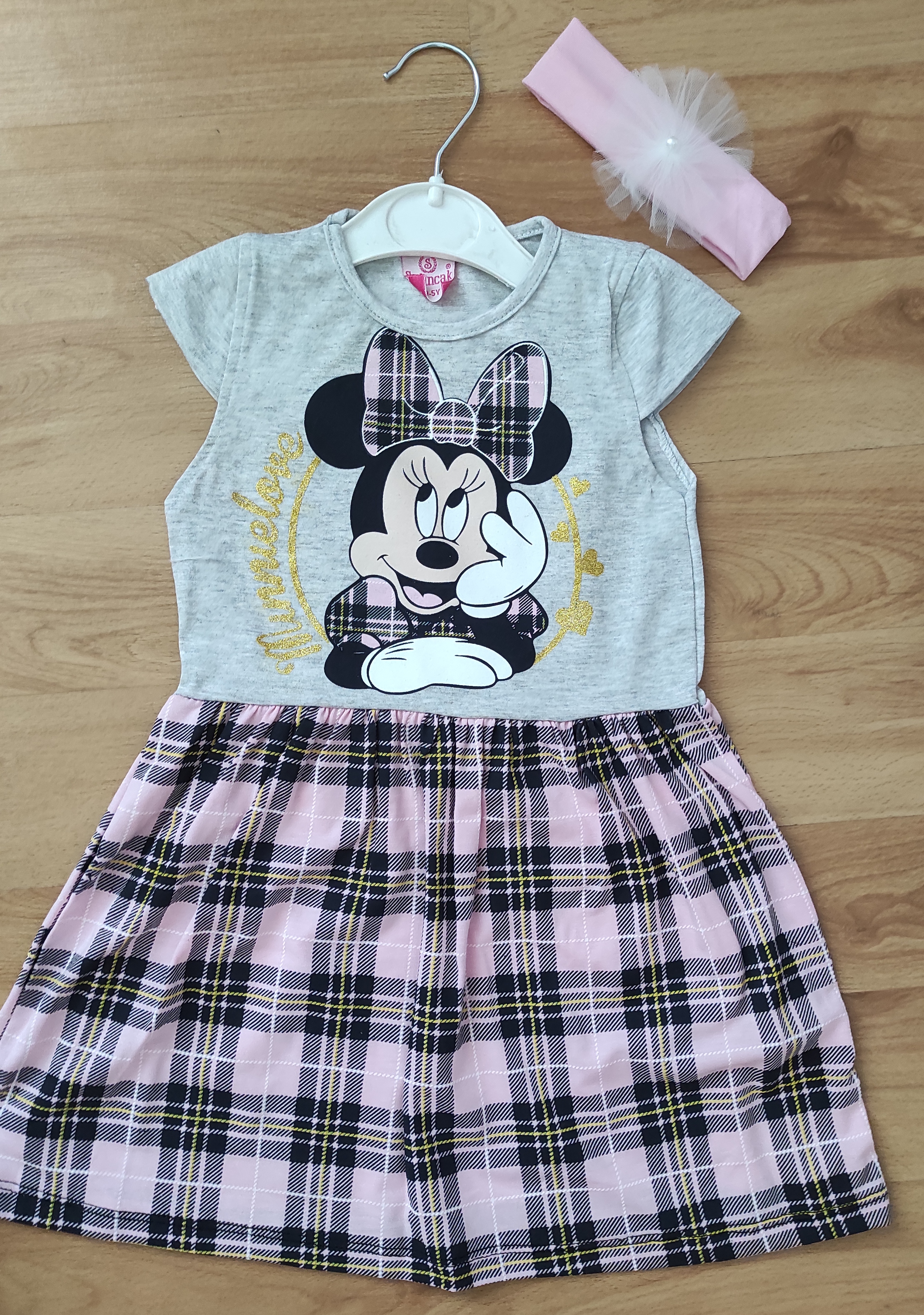 Šaty Minnie Kiss s čelenkou losos