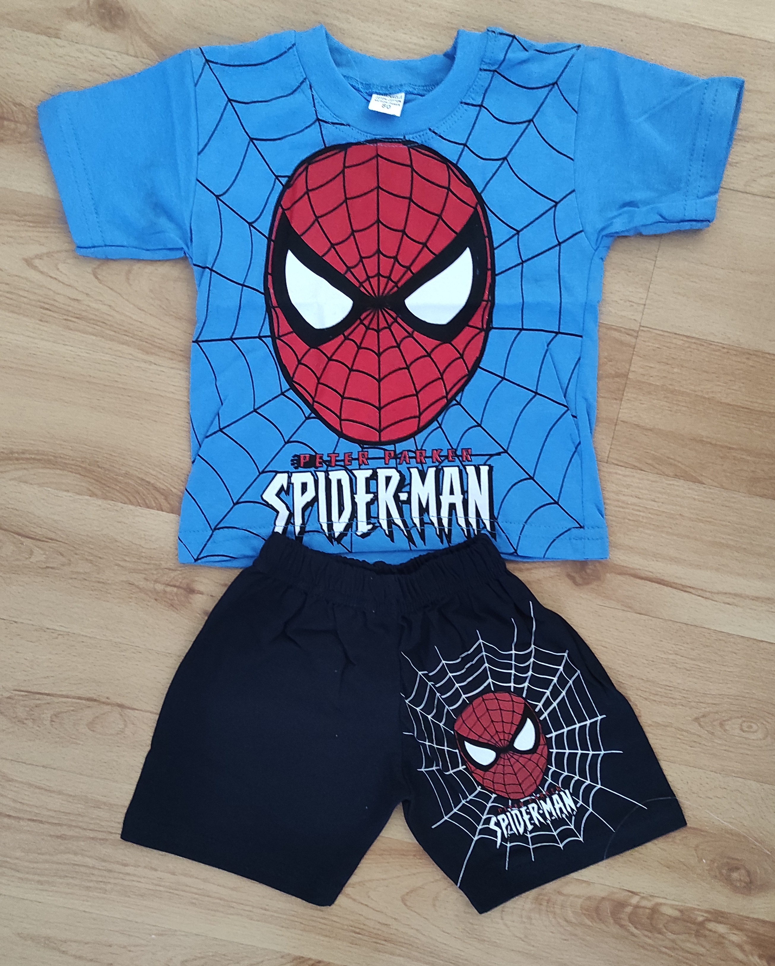 Komplet Spiderman modrý 