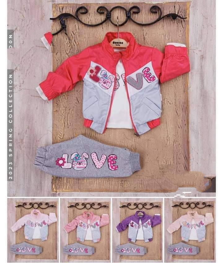 Komplet Love třídílný 6-24M starorůžové 