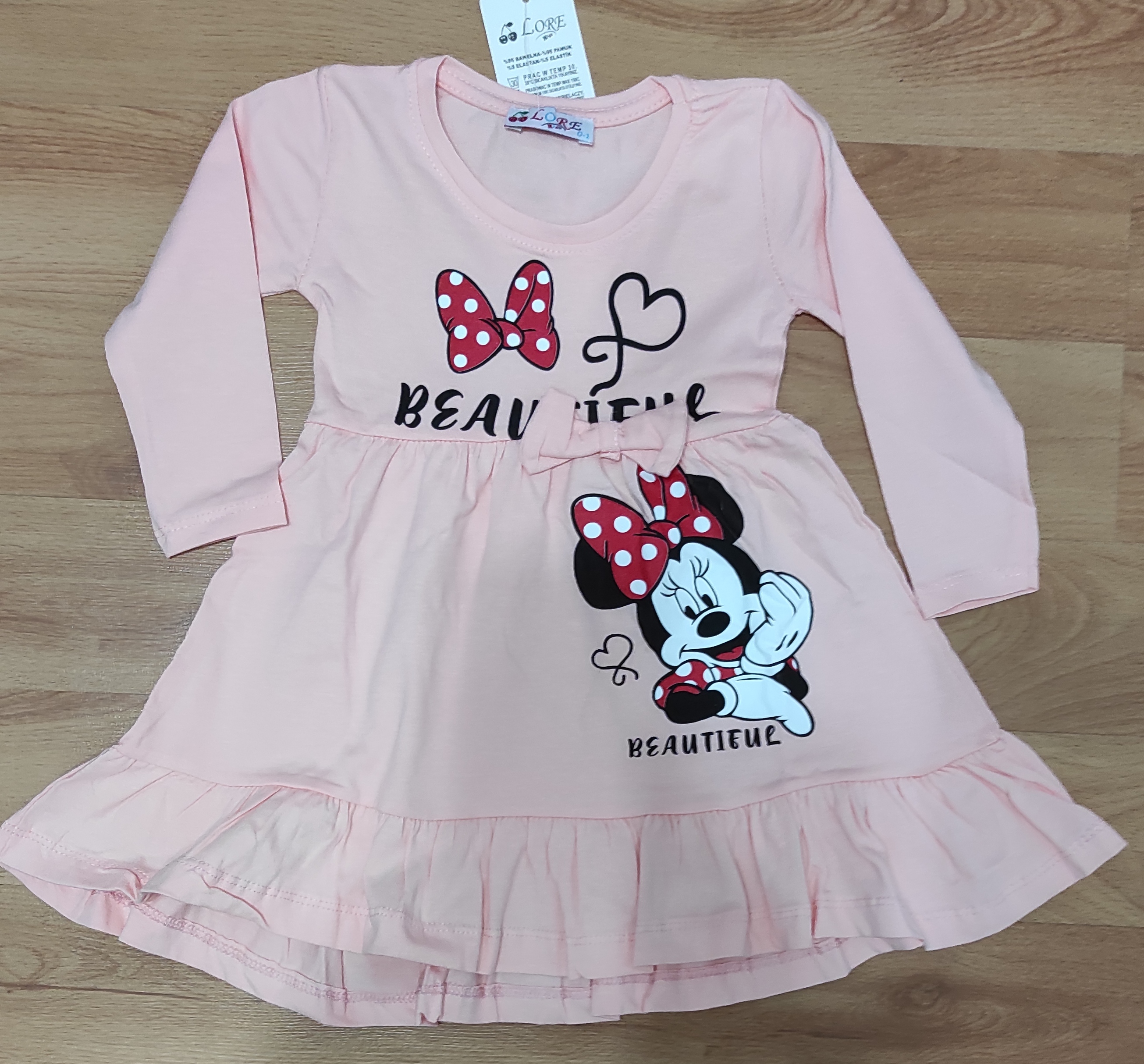 Šatičky Minnie Beautiful love meruňková 
