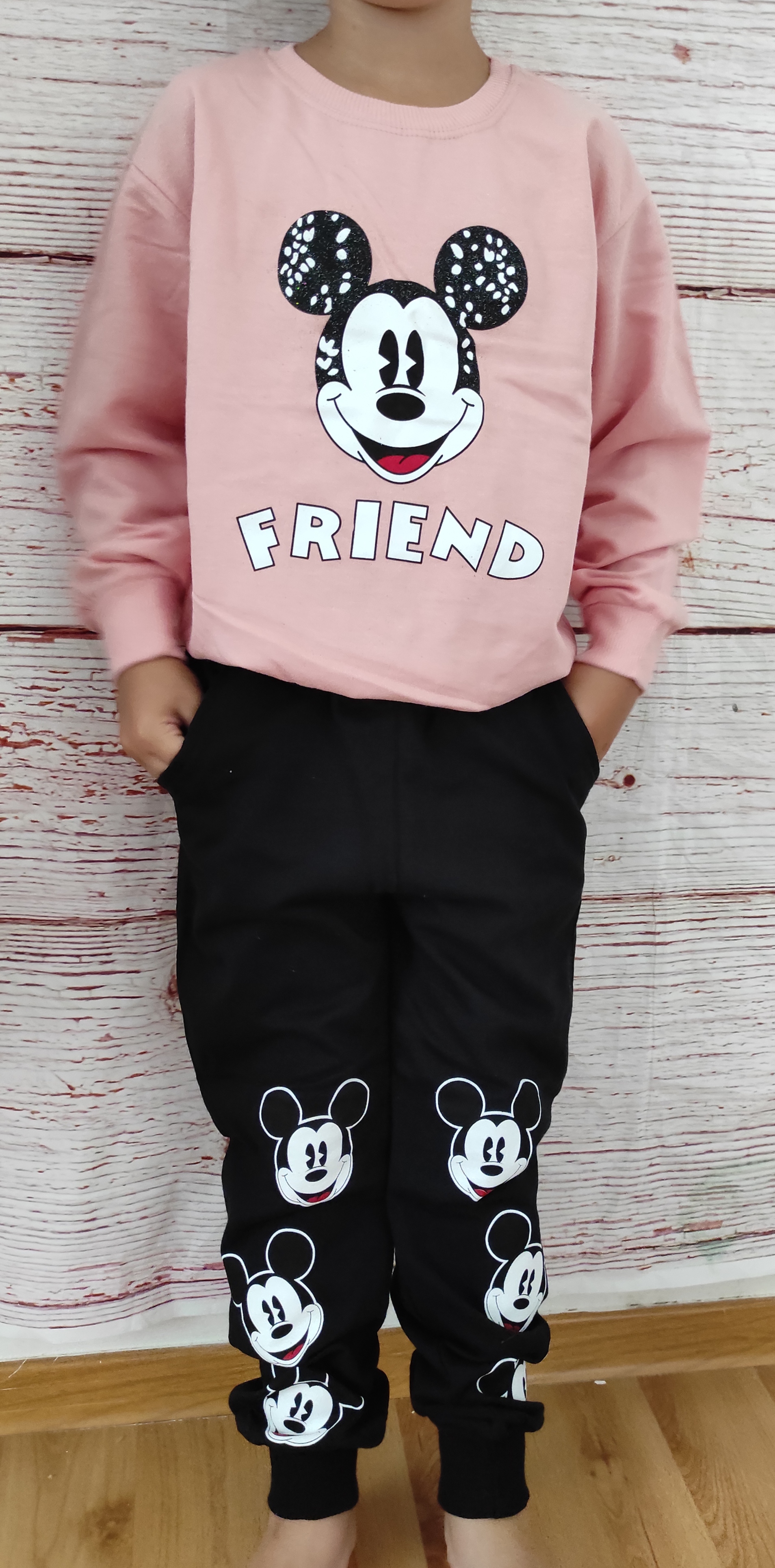 Tepláková souprava Mickey Time lososová 