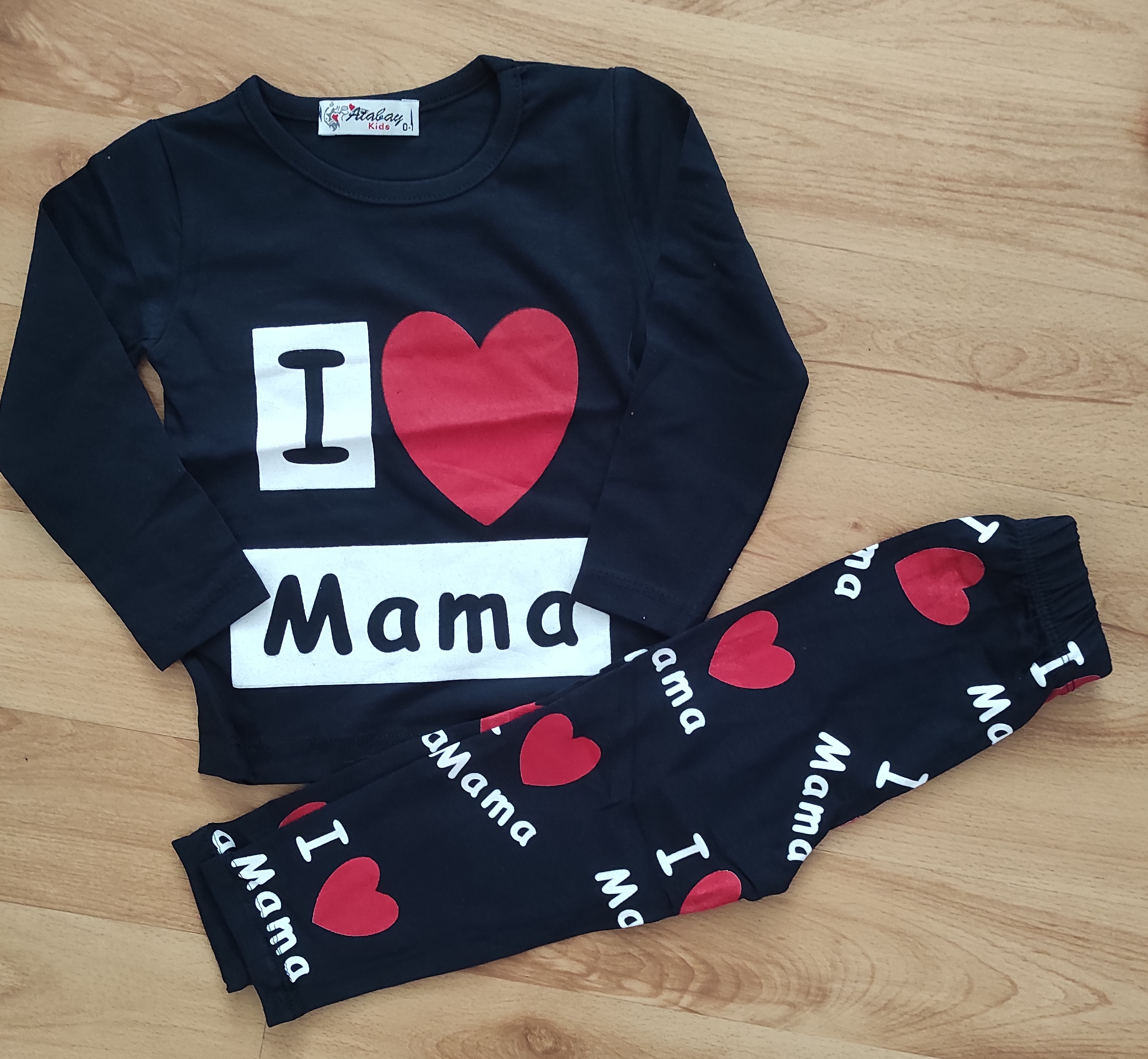 Komplet tričko a kalhoty I love mama TM.modrá 