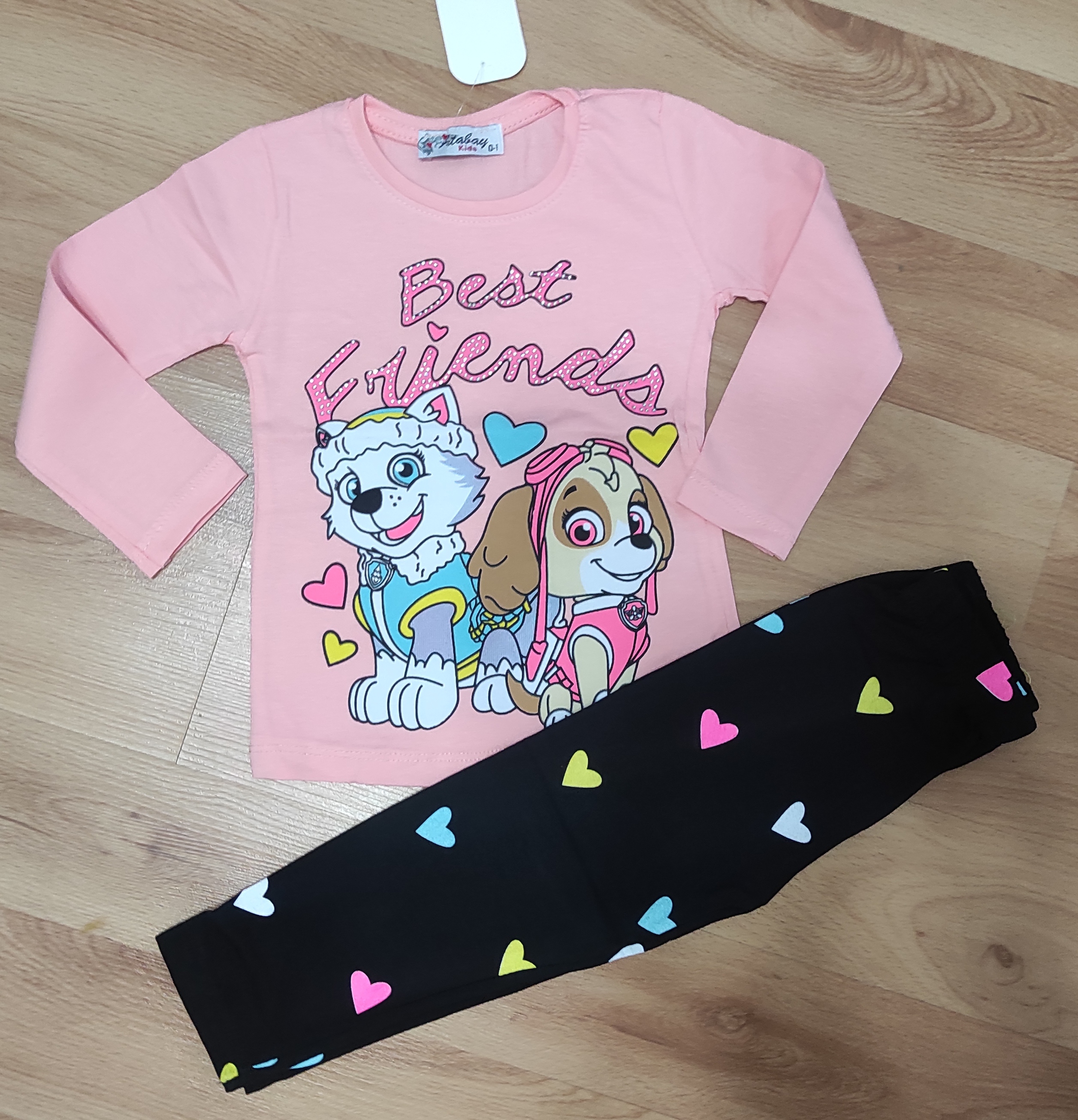 Komplet tričko a legíny Patrola best Friends lososová 