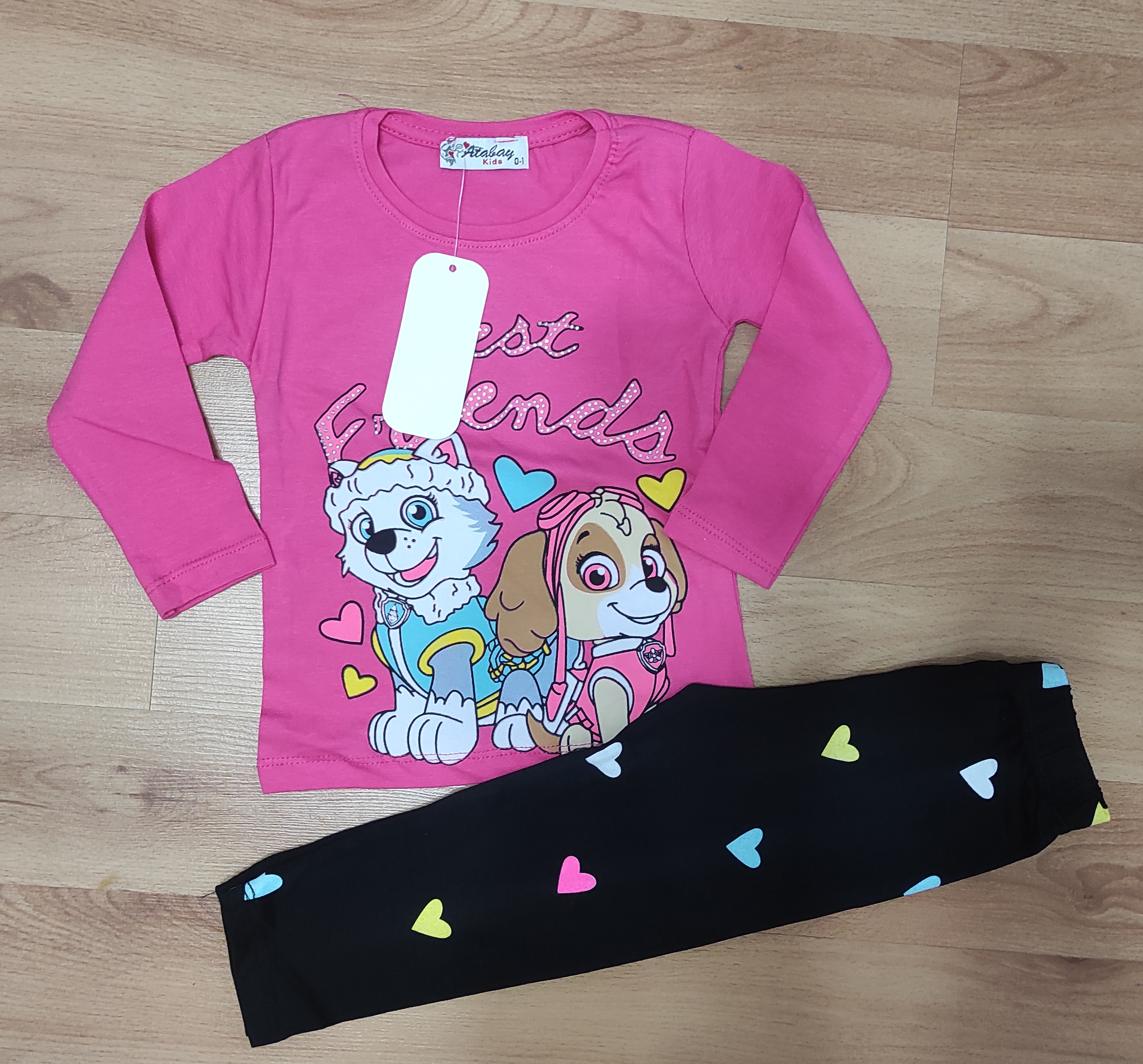 Komplet tričko a legíny Patrola best Friends malinová 