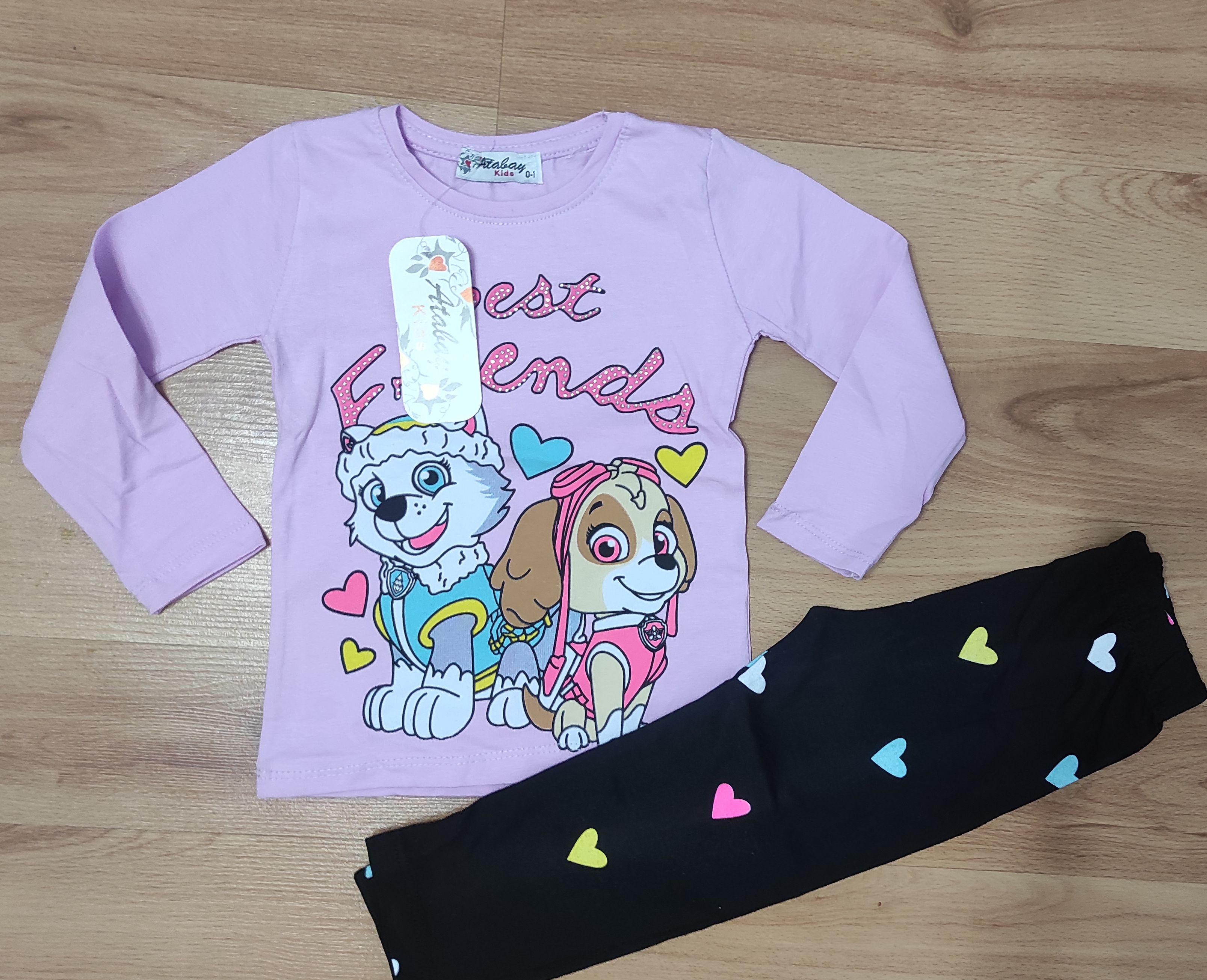 Komplet tričko a legíny Patrola best Friends fialová 