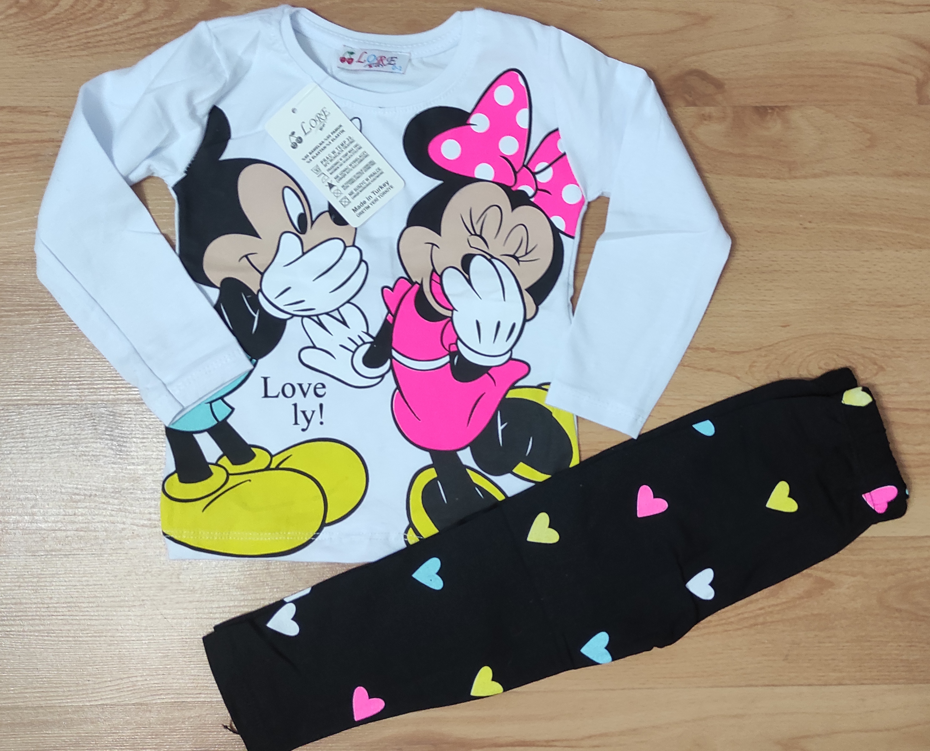 Komplet Minnie a Mickey love you bílá 