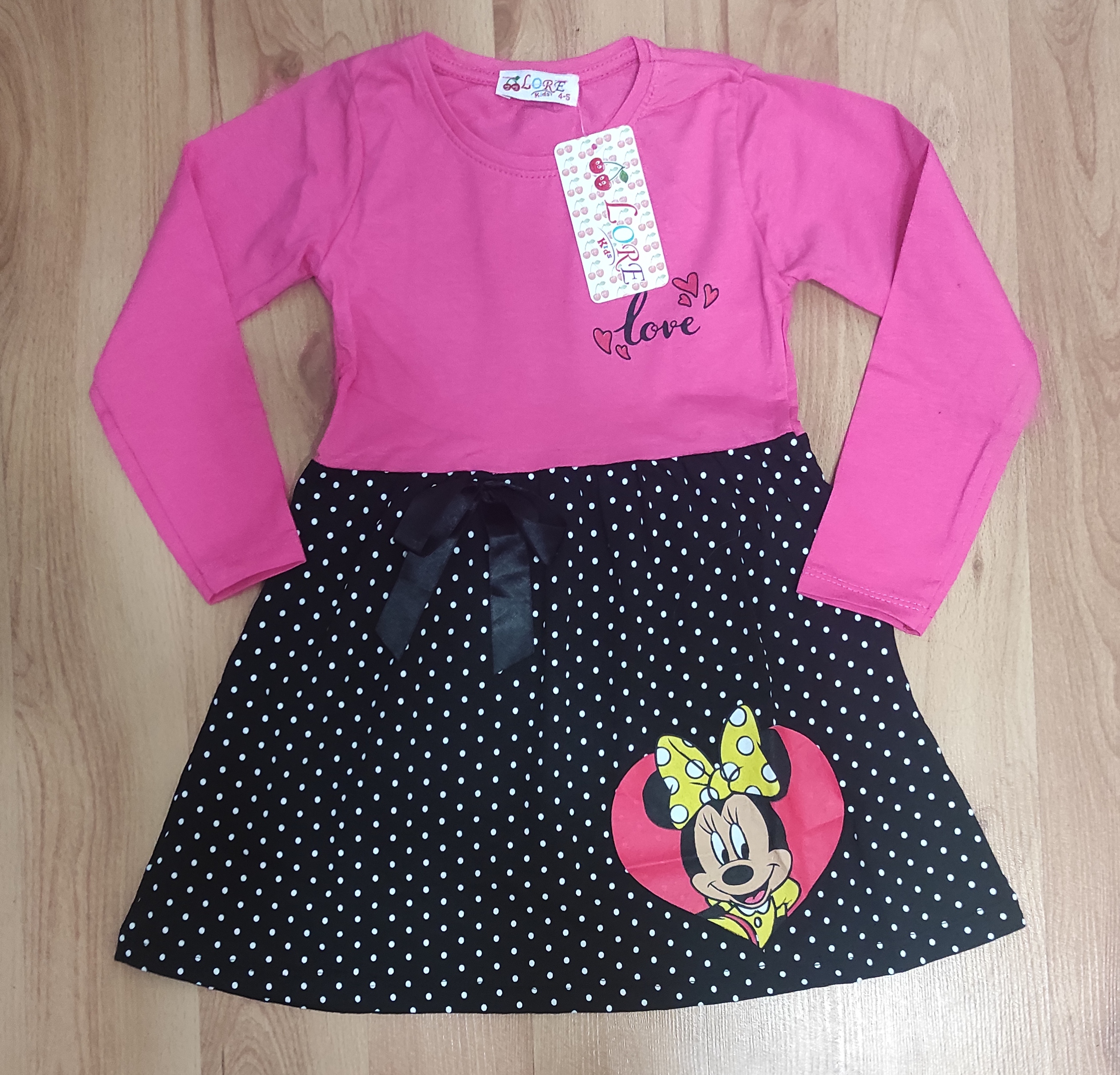 Šaty Minnie bow malinova