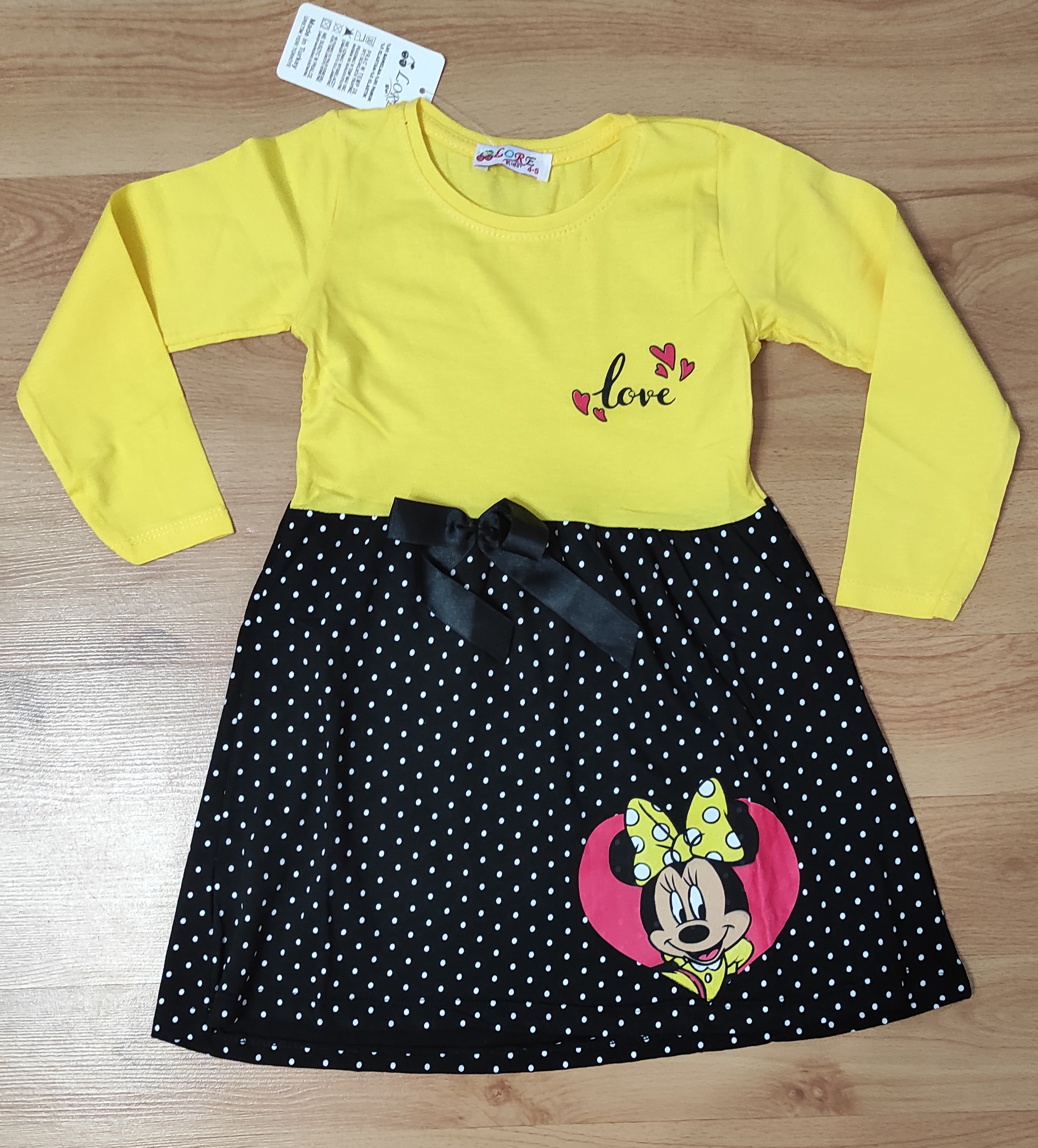 Šaty Minnie bow žlutá 