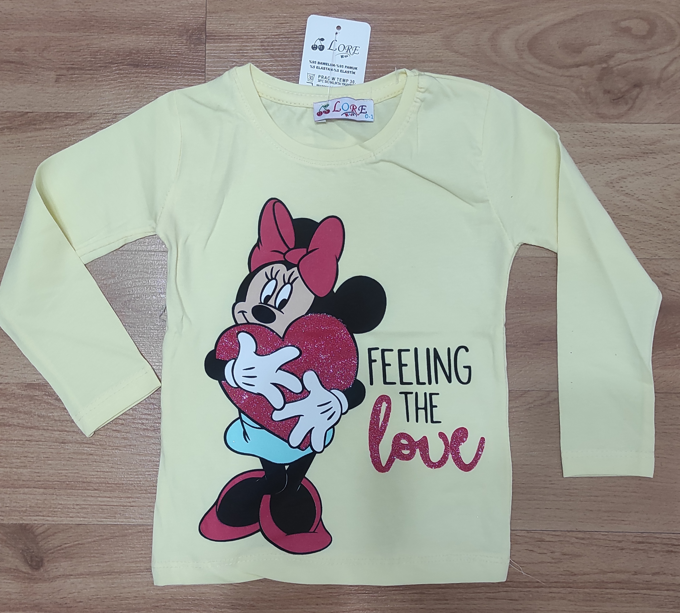 Tričko Minnie Feeling in love žlutá 