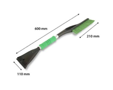 Škrabka na led se smetáčkem 2v1 zelená 60 cm, 1 ks