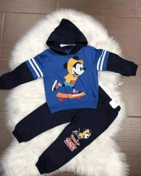 Komplet Mickey s kapucí modrá 