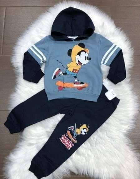 Komplet Mickey s kapuci sv.modra