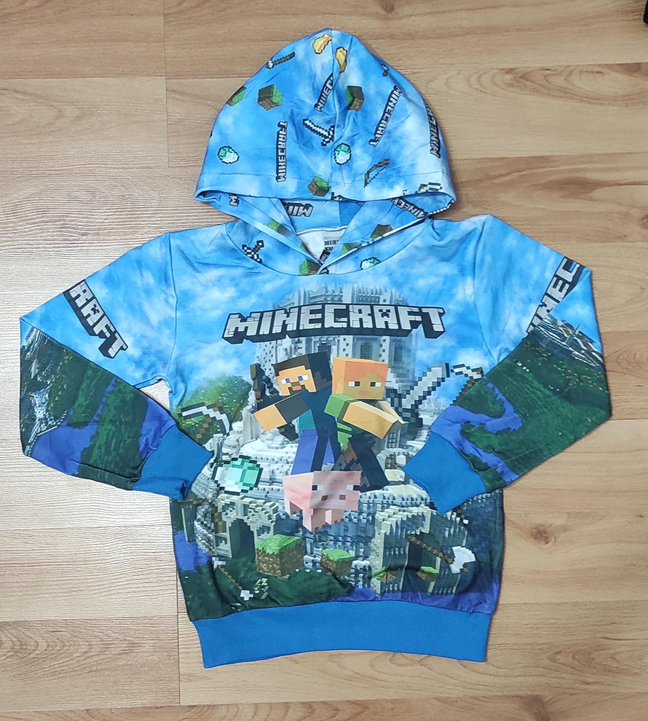 Mikina Minecraft sv.modra