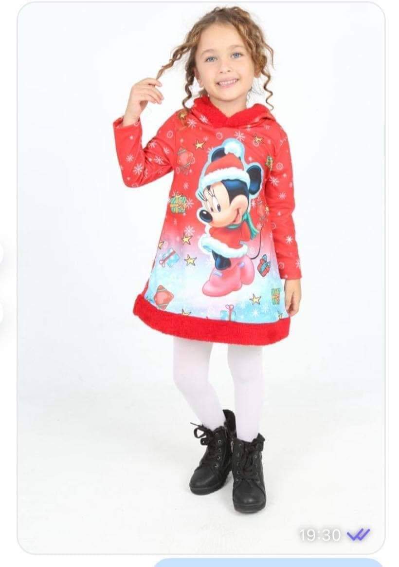 Vánoční šaty s kapucí Minnie 