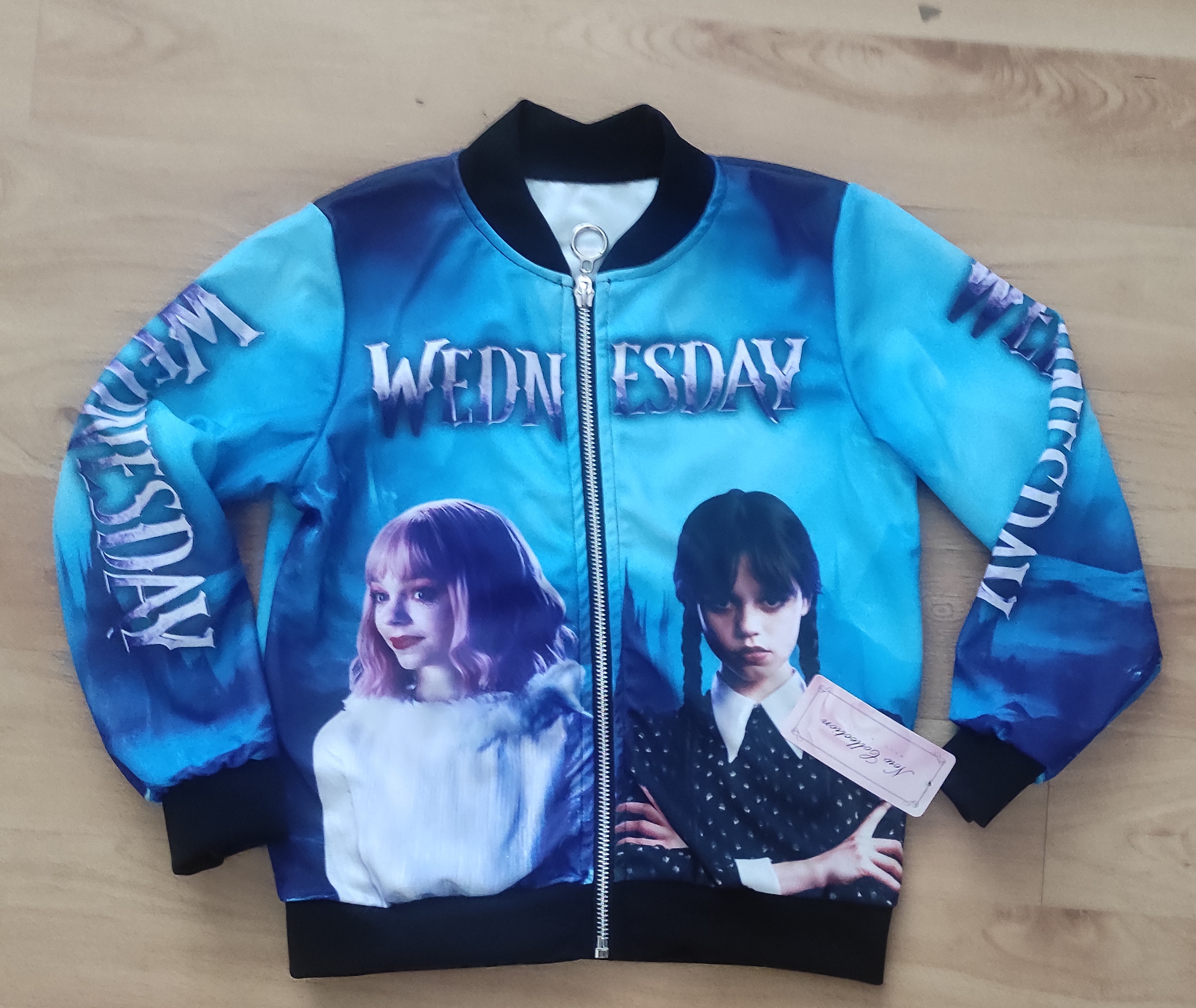 Mikina Wednesday modrá rozepínaci 
