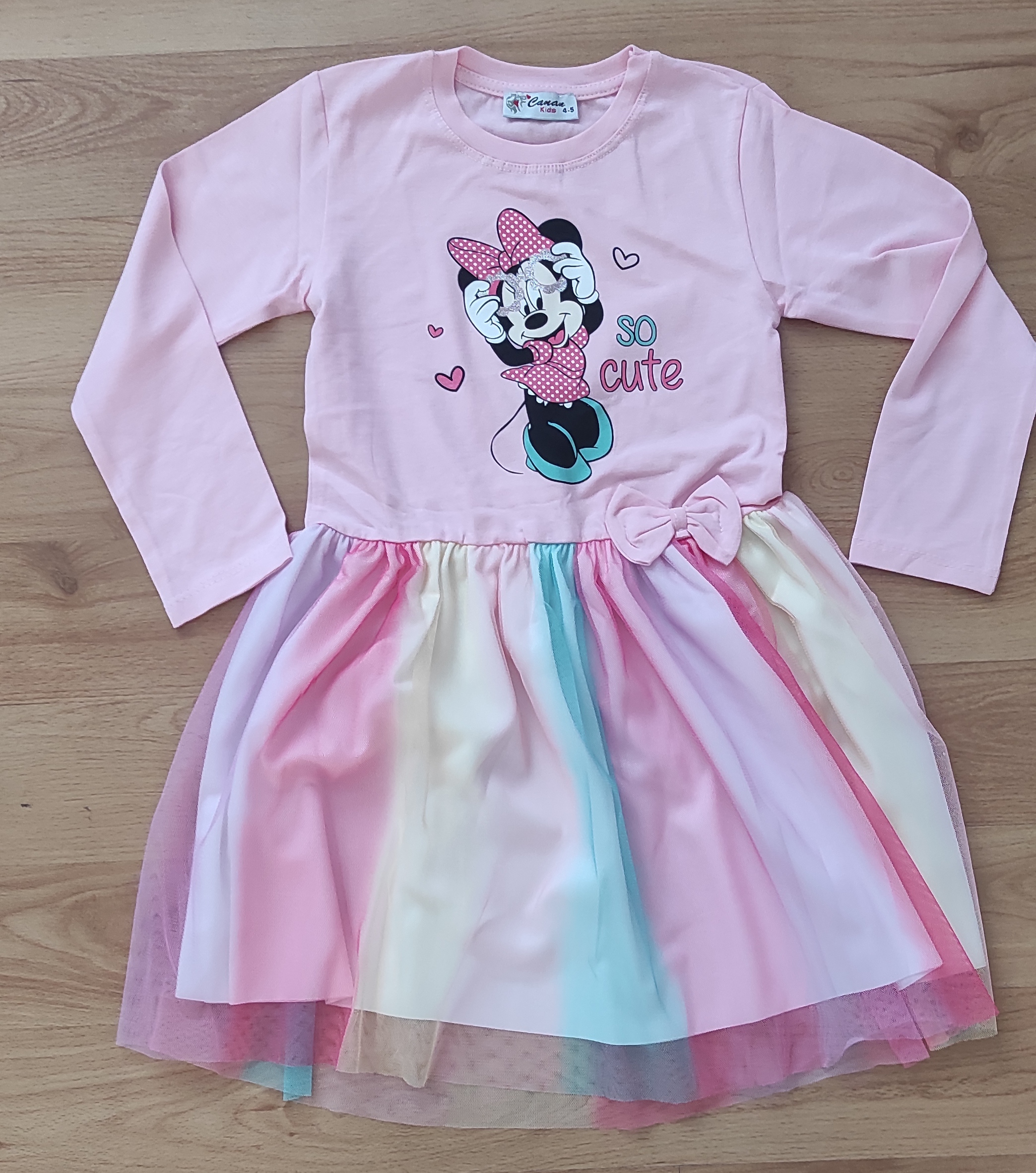 Nádherné šatičky Minnie duha 