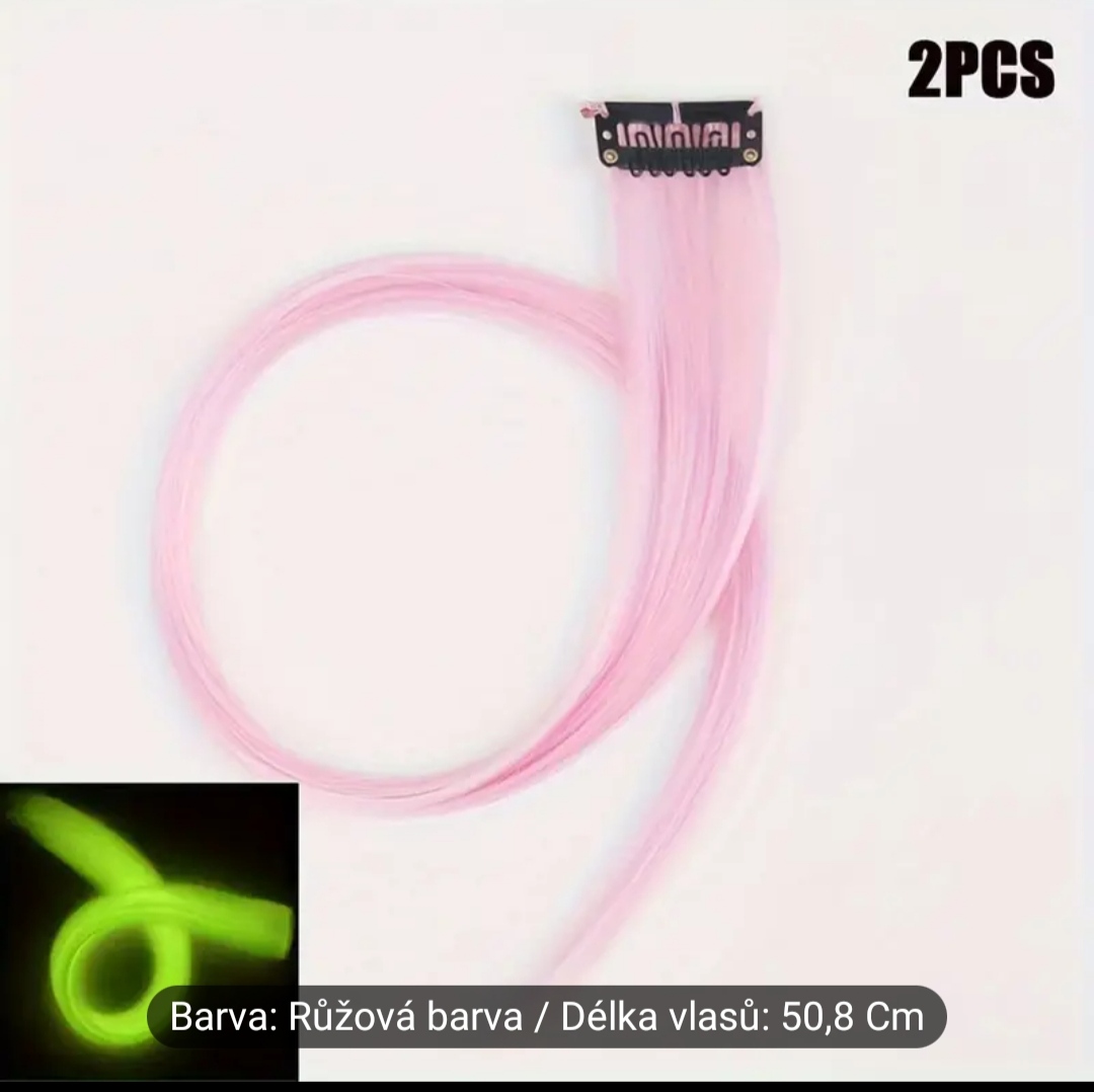 Svítící vlasy 2ks ve tmě 