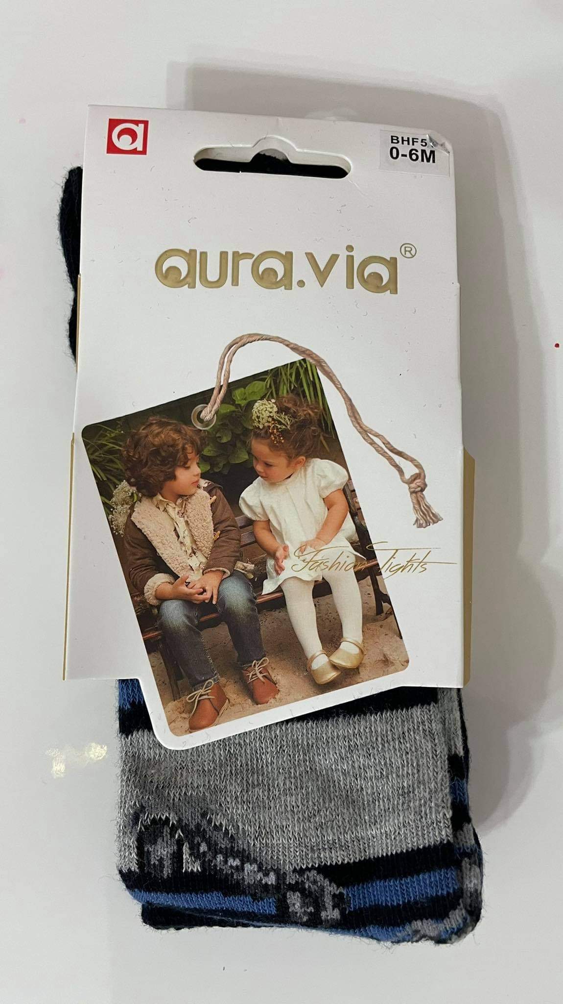 Dětské punčocháče modré proužky 